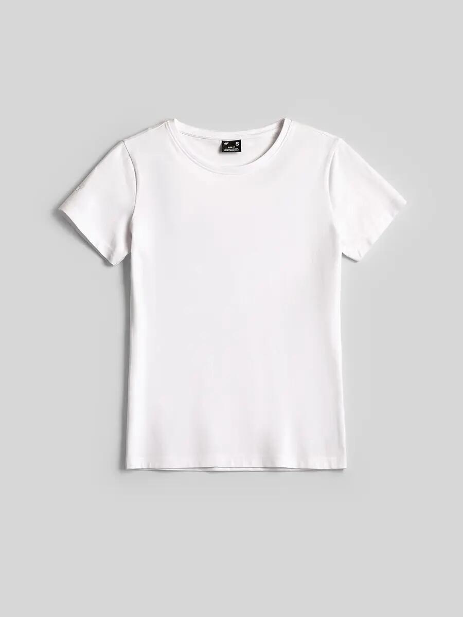 T-shirt slim gładki damski 4F 6/6
