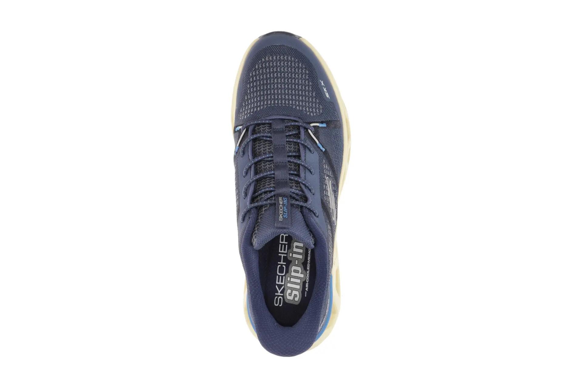 Skechers Glide Step Schuhe blau gelb Herren Slip-Ins 233023 6/7