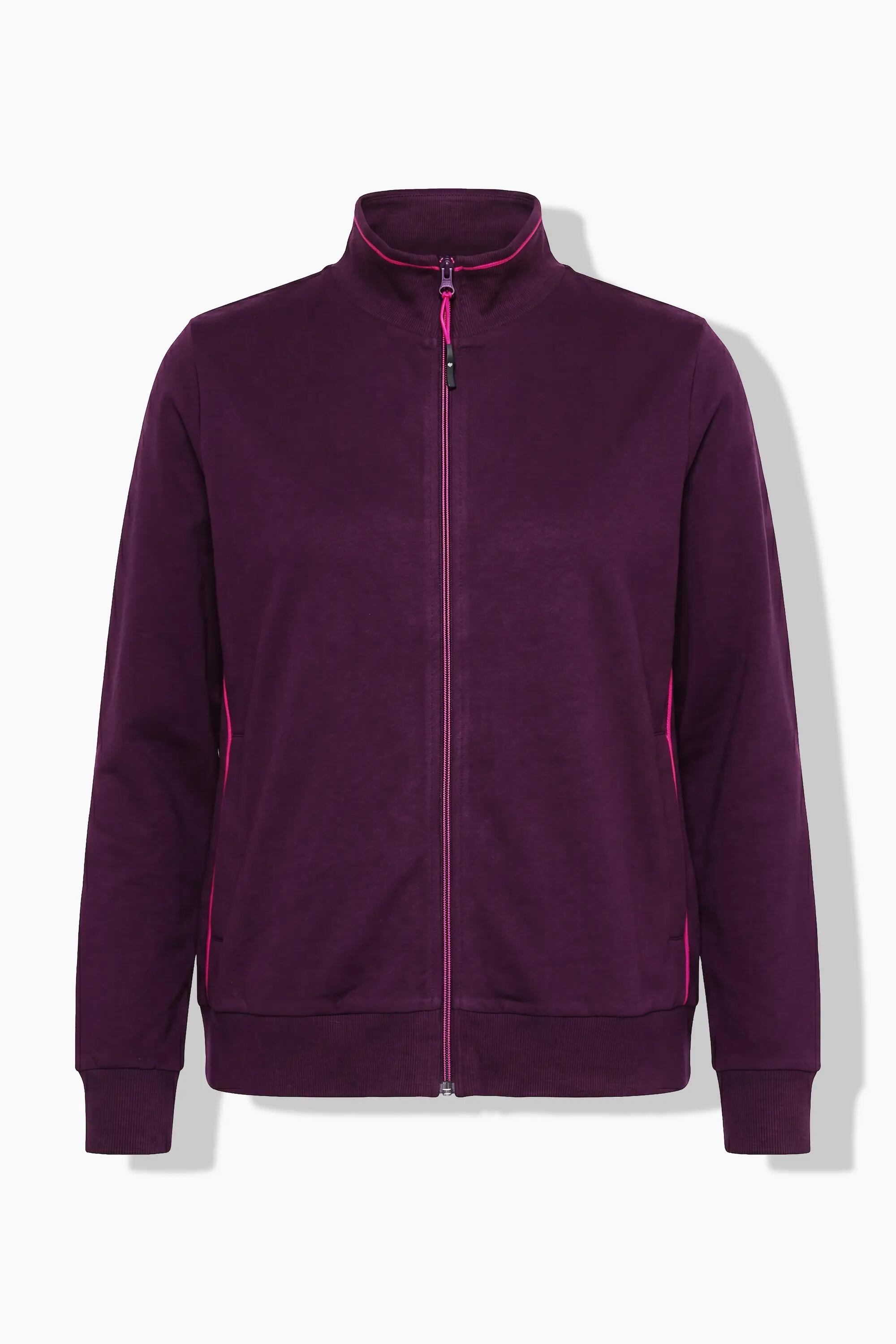 Dames Sweatvest kort opstaande kraag lange mouwen 6/6