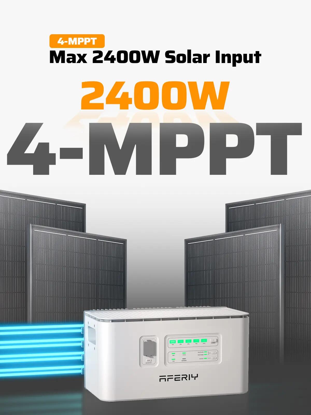 AFERIY PS240-B, Batterie LiFePo4 1958Wh, Capacité Extensible à 7832Wh 9/9