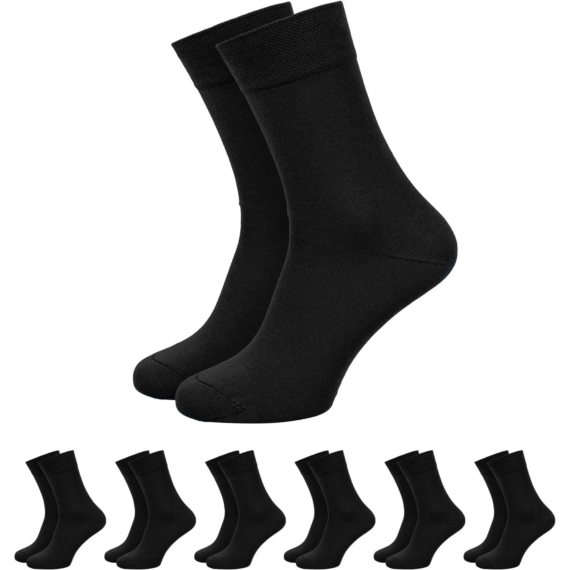Damen Herren Freizeit Bambussocken ohne Gummibund, Viskose, wadenlang, 6 Paar 6/7