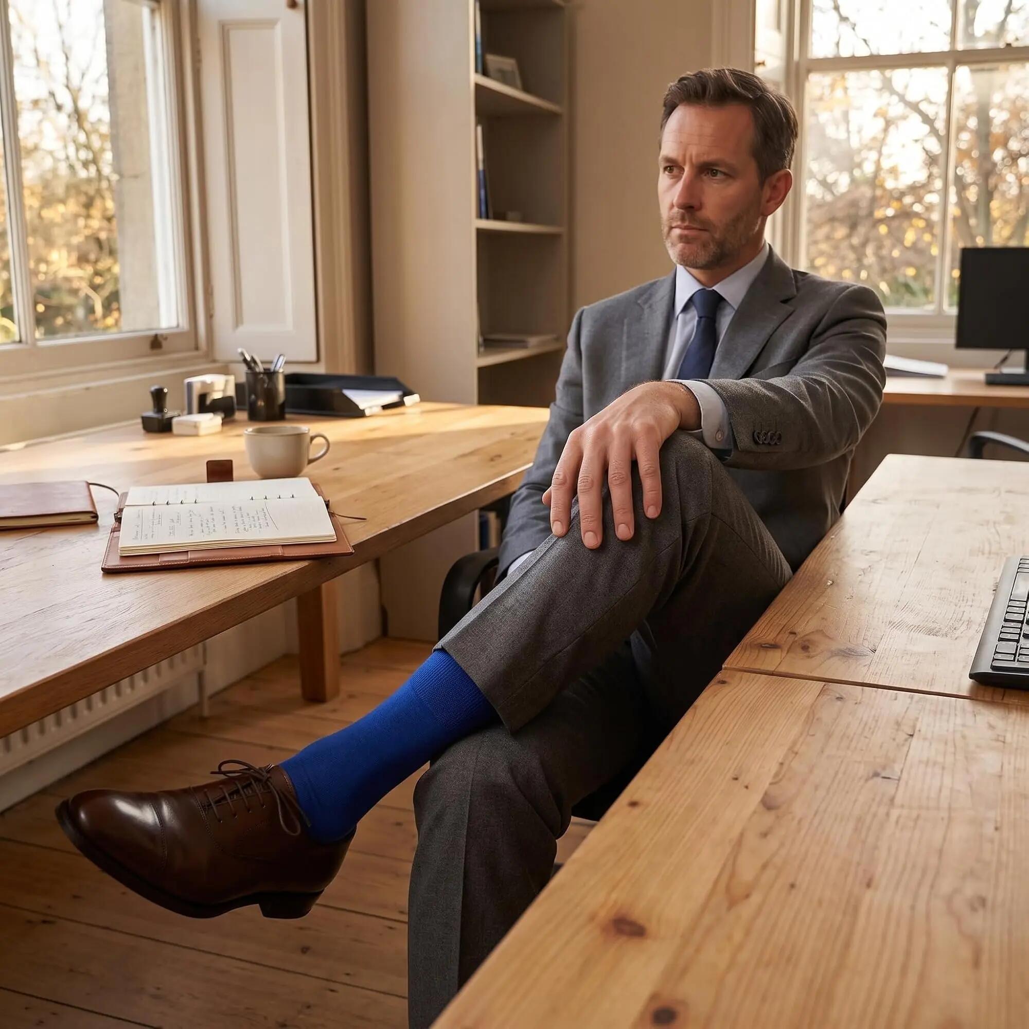 Damen Herren Businesssocken Merinowolle warm Baumwolle innen Komfortbund 4 Paar 2/4