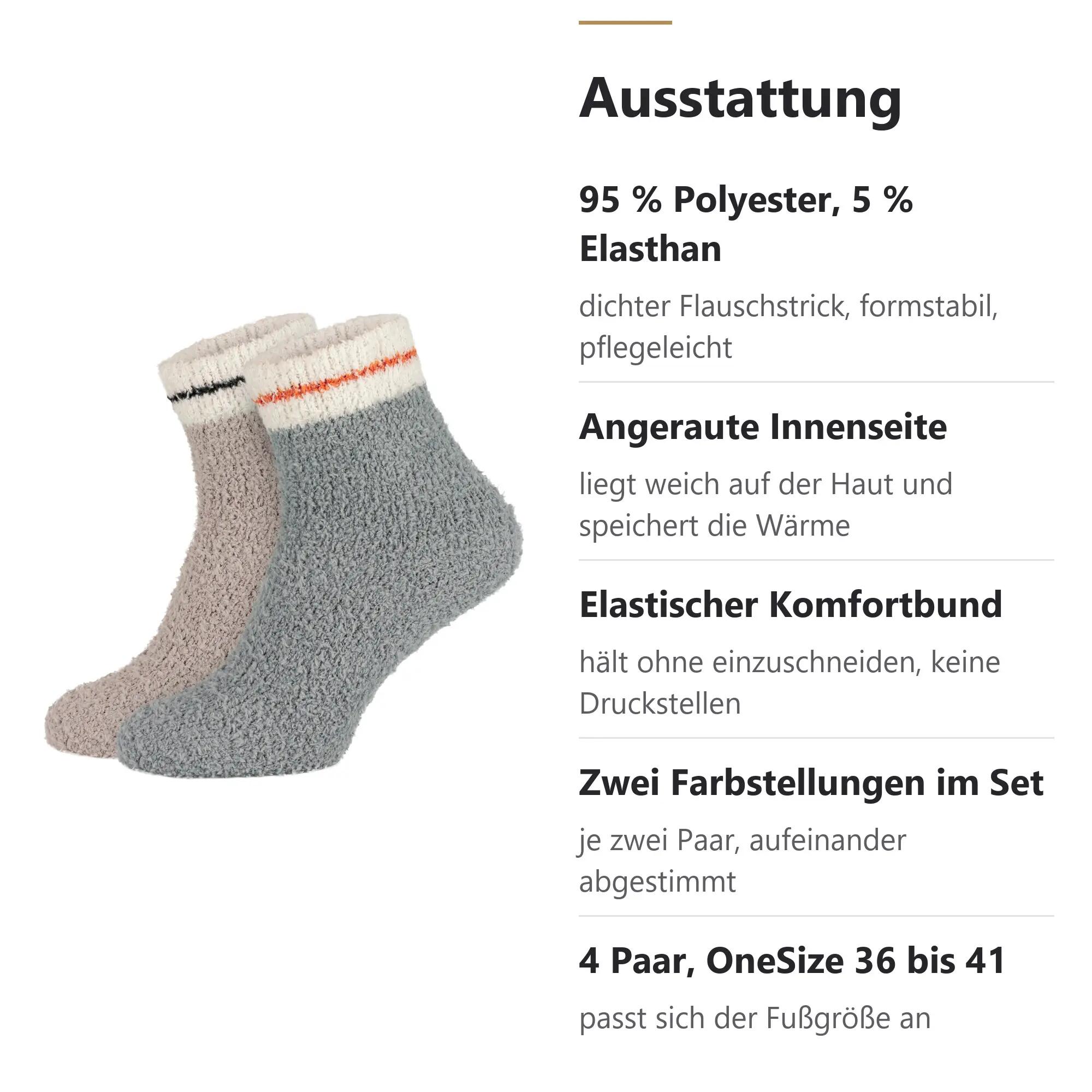 Damen Yoga Haussocken Kuschelsocken Bettsocken flauschig warm Komfortbund 4 Paar 6/6