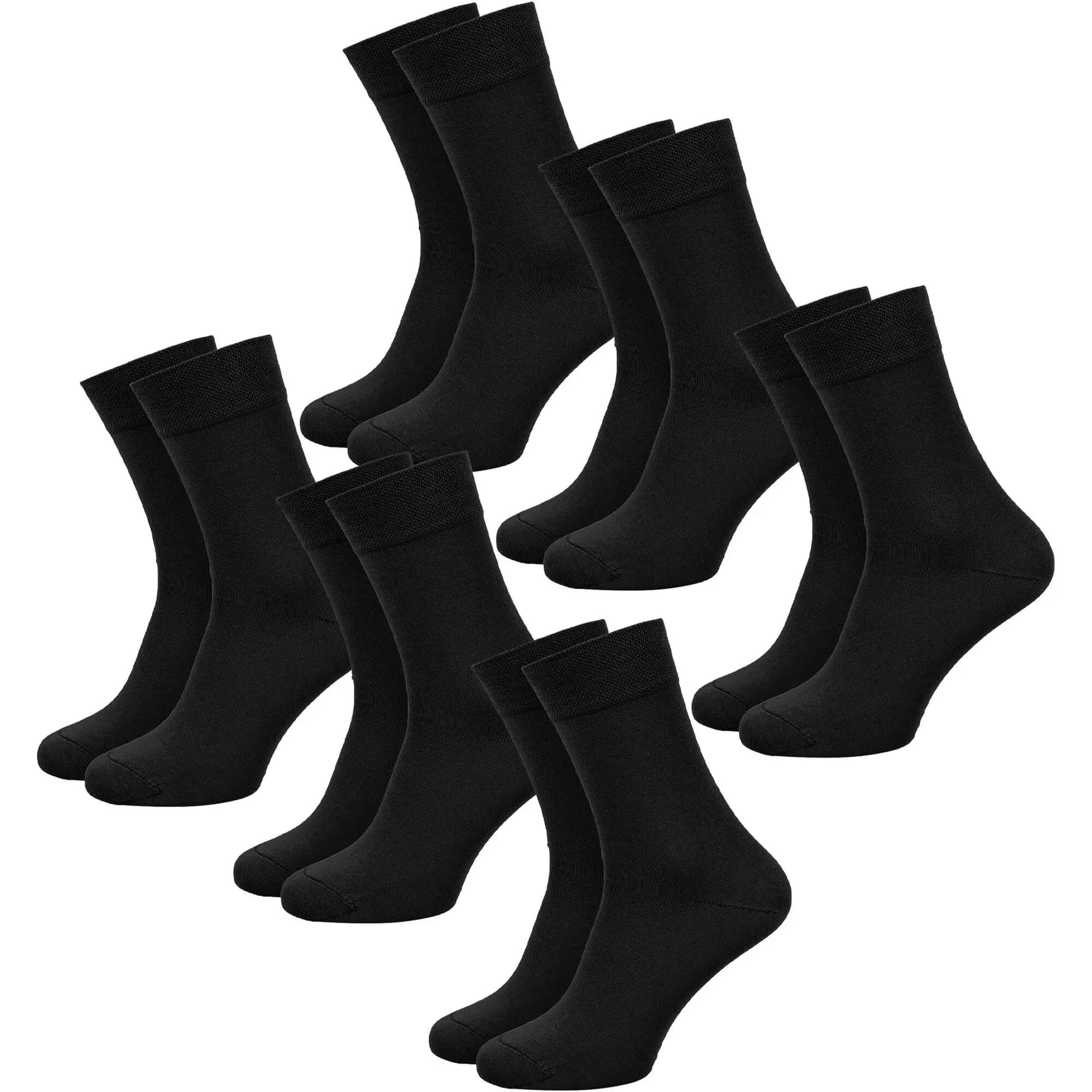 Damen Herren Freizeit Bambussocken ohne Gummibund, Viskose, wadenlang, 6 Paar