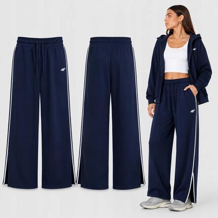 Pantalon de survêtement sport pour femme 4F avec jambe évasée, bleu
