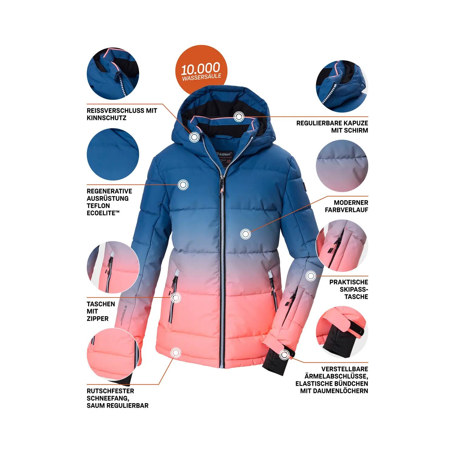 Kinder, Mädchen Ski-Steppjacke KSW 330 GRLSQLTD JCKT 5/7