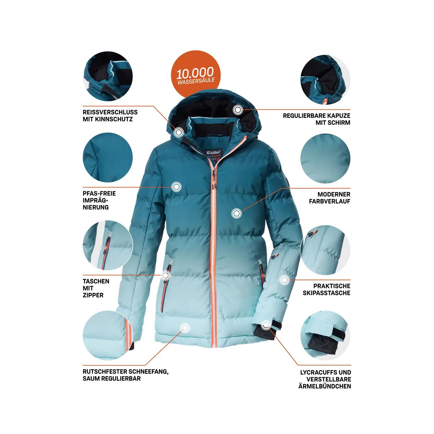 Kinder, Mädchen Ski-Steppjacke KSW 330 GRLSQLTD JCKT 12/15