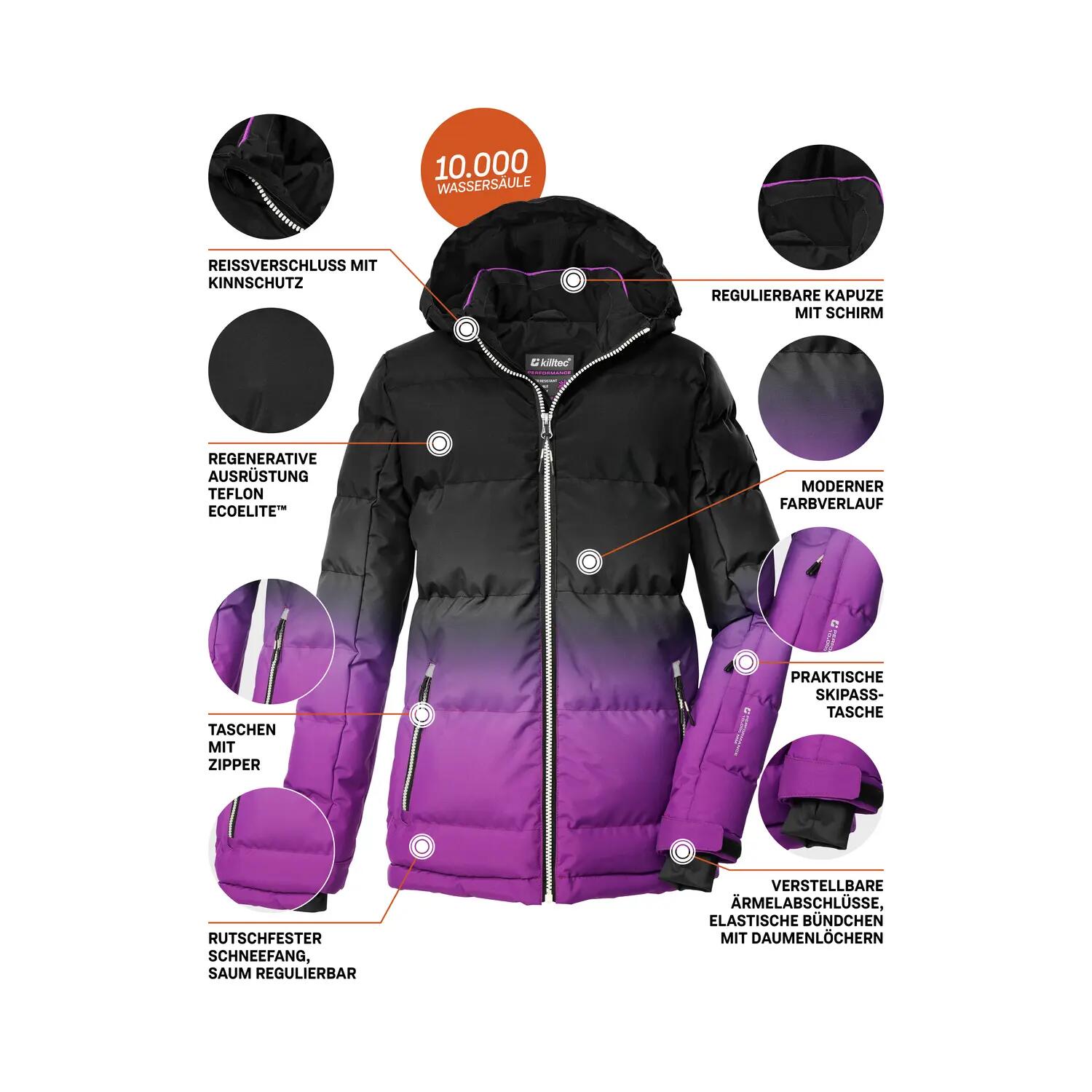 Kinder, Mädchen Ski-Steppjacke KSW 330 GRLSQLTD JCKT 5/7