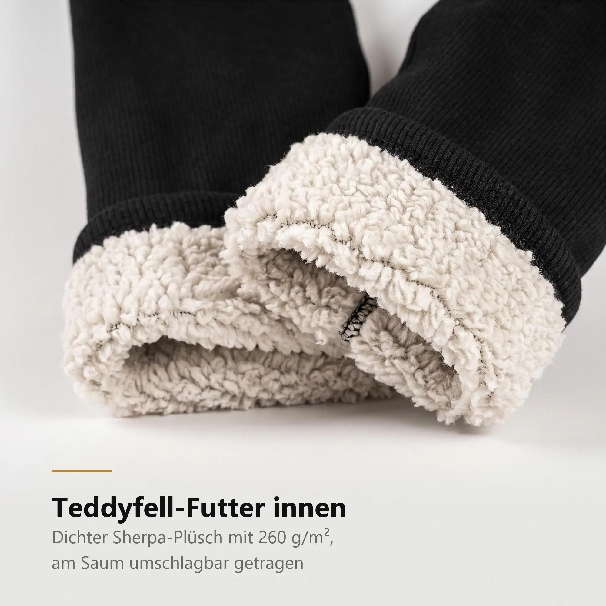 Damen Skiunterwäsche Leggings gefüttert Teddyfell-Sherpa-Futter, High Waist 5/7