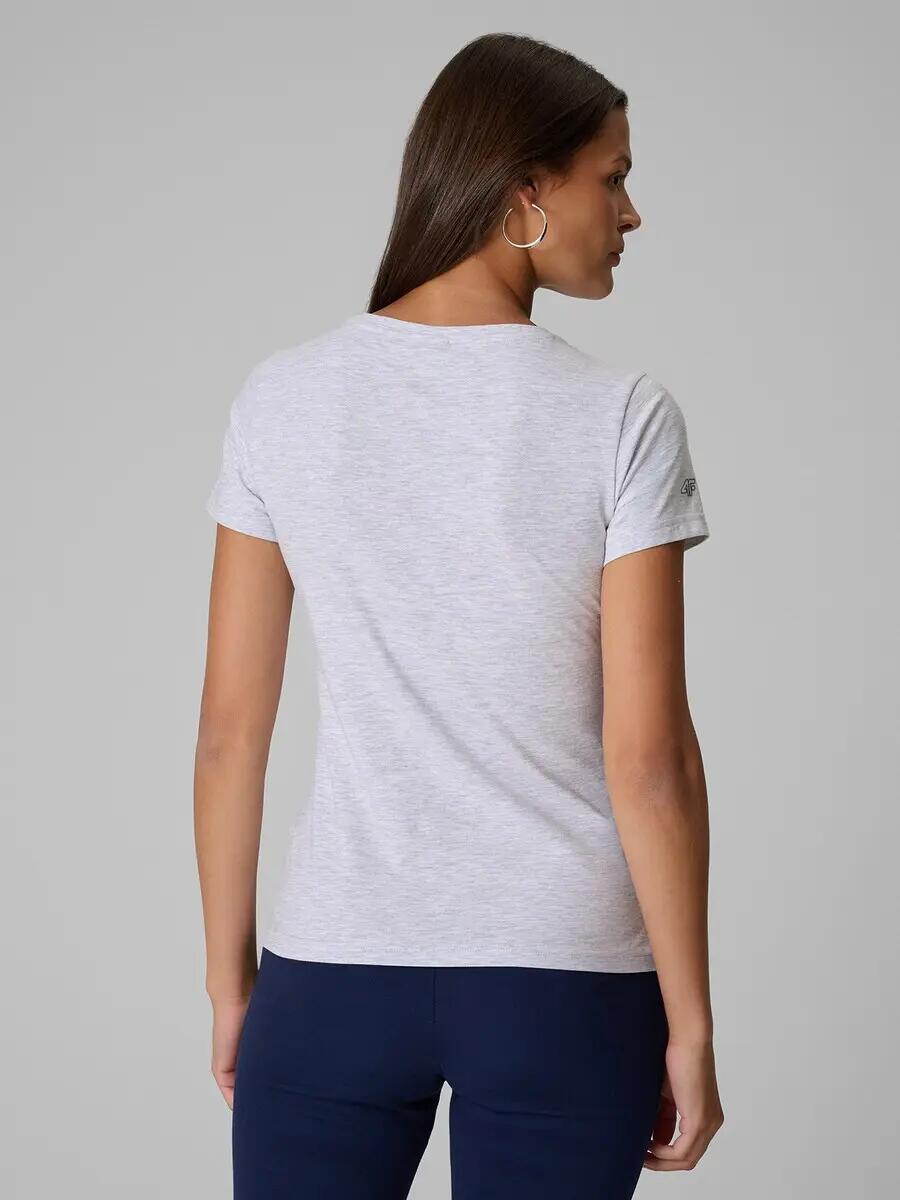 T-shirt slim gładki damski 4F 2/6