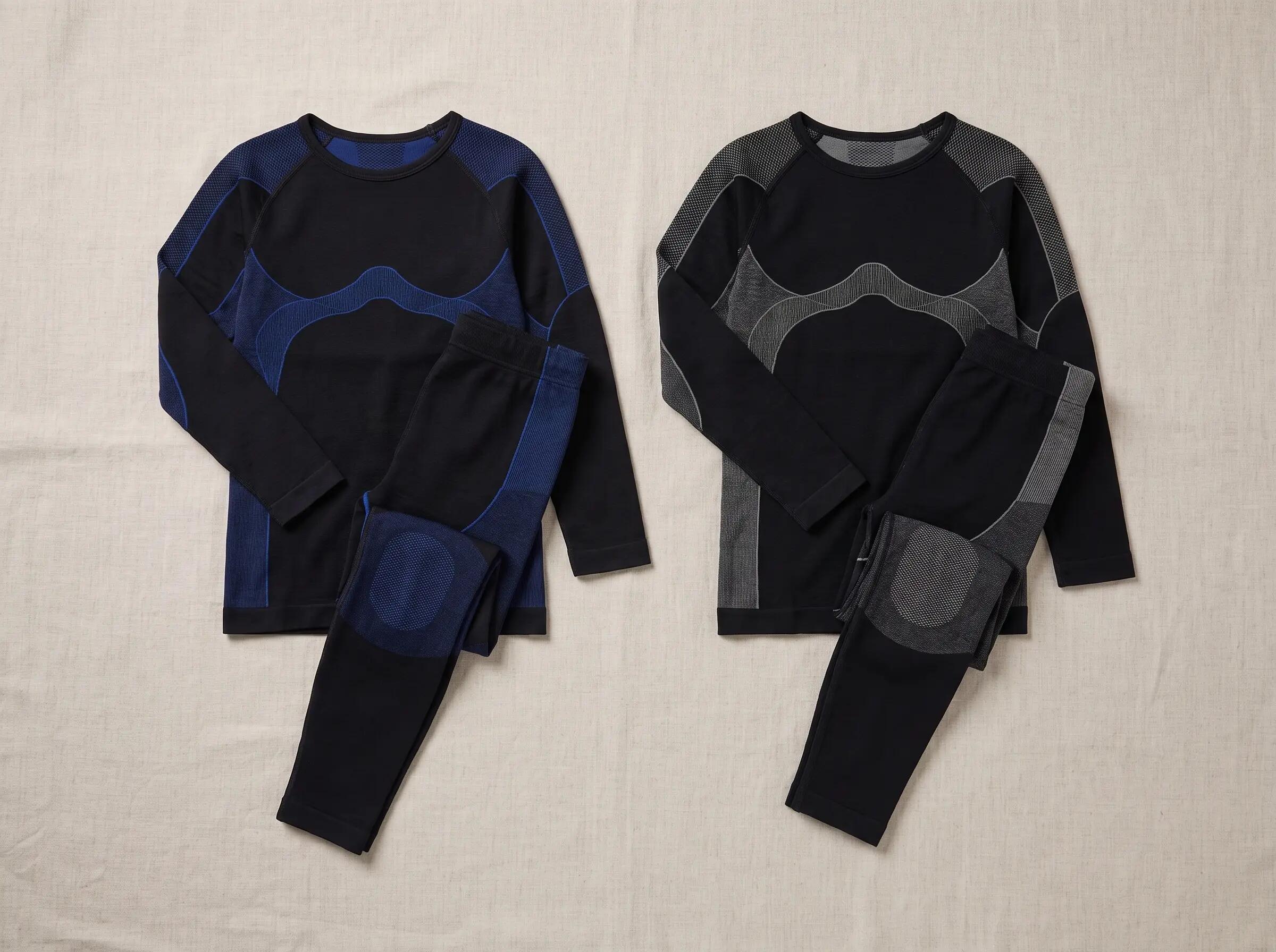 Jungen Mädchen Skiunterwäsche Set Funktionsshirt und lange Hose nahtlos wärmend 7/8