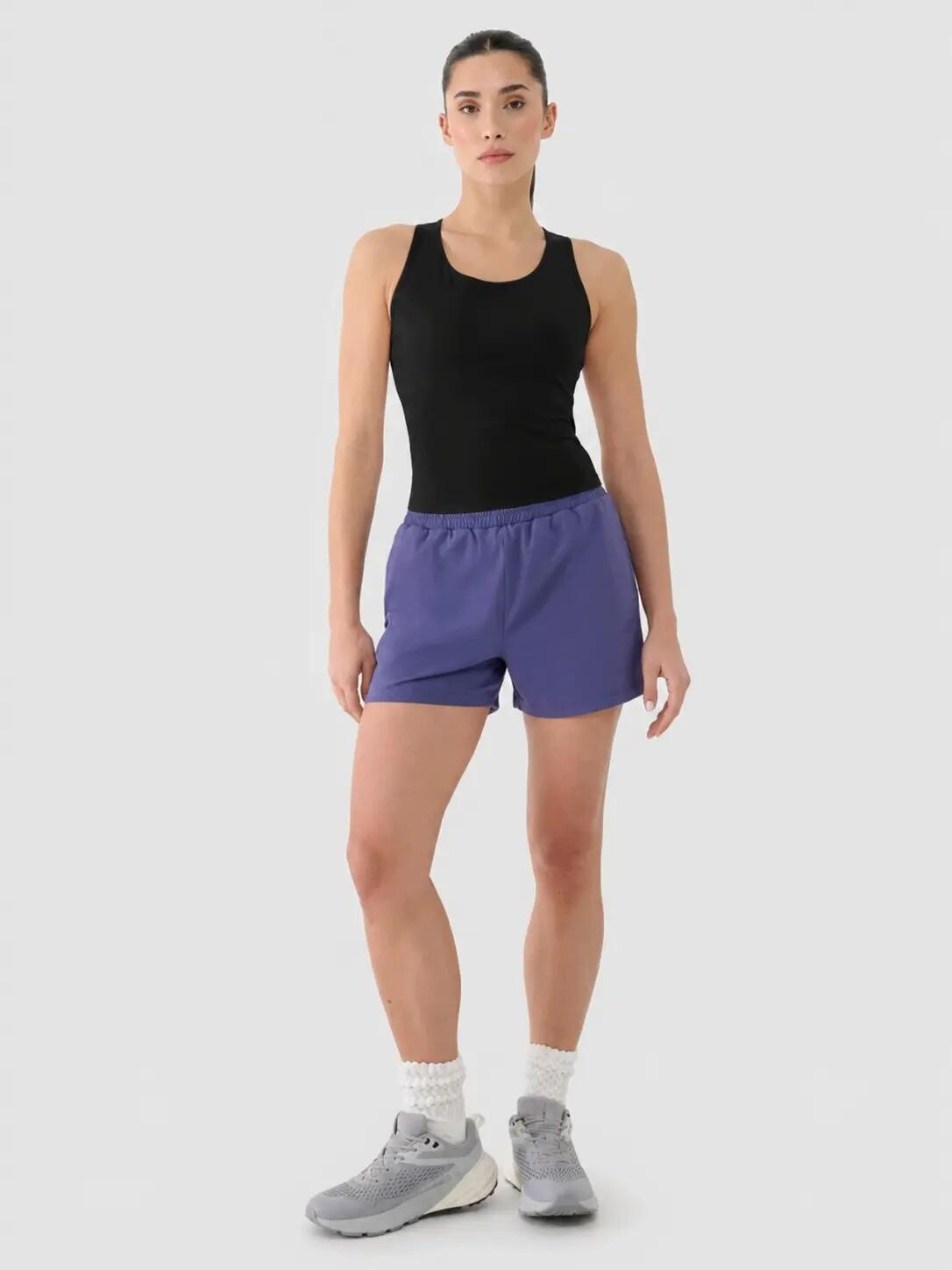 T-SHIRT DAMSKI 4F CROP TOP TRENINGOWY SZYBKOSCHNĄCY    CZARNY 2/3