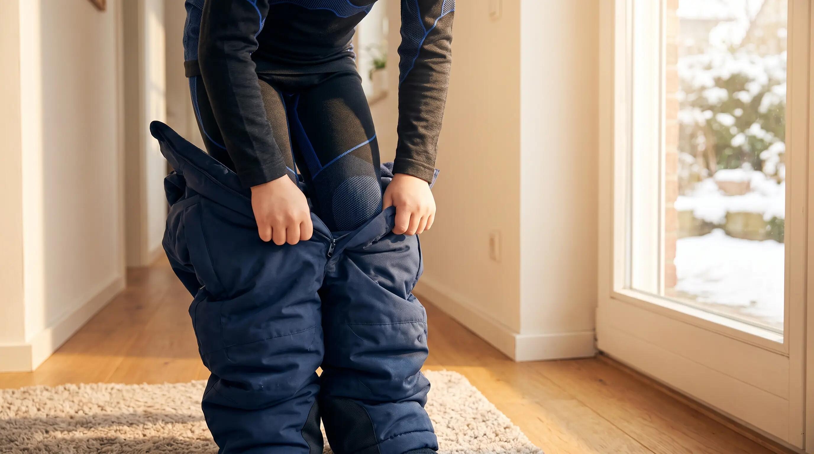 Jungen Mädchen Skiunterwäsche Set Funktionsshirt und lange Hose nahtlos wärmend 6/8