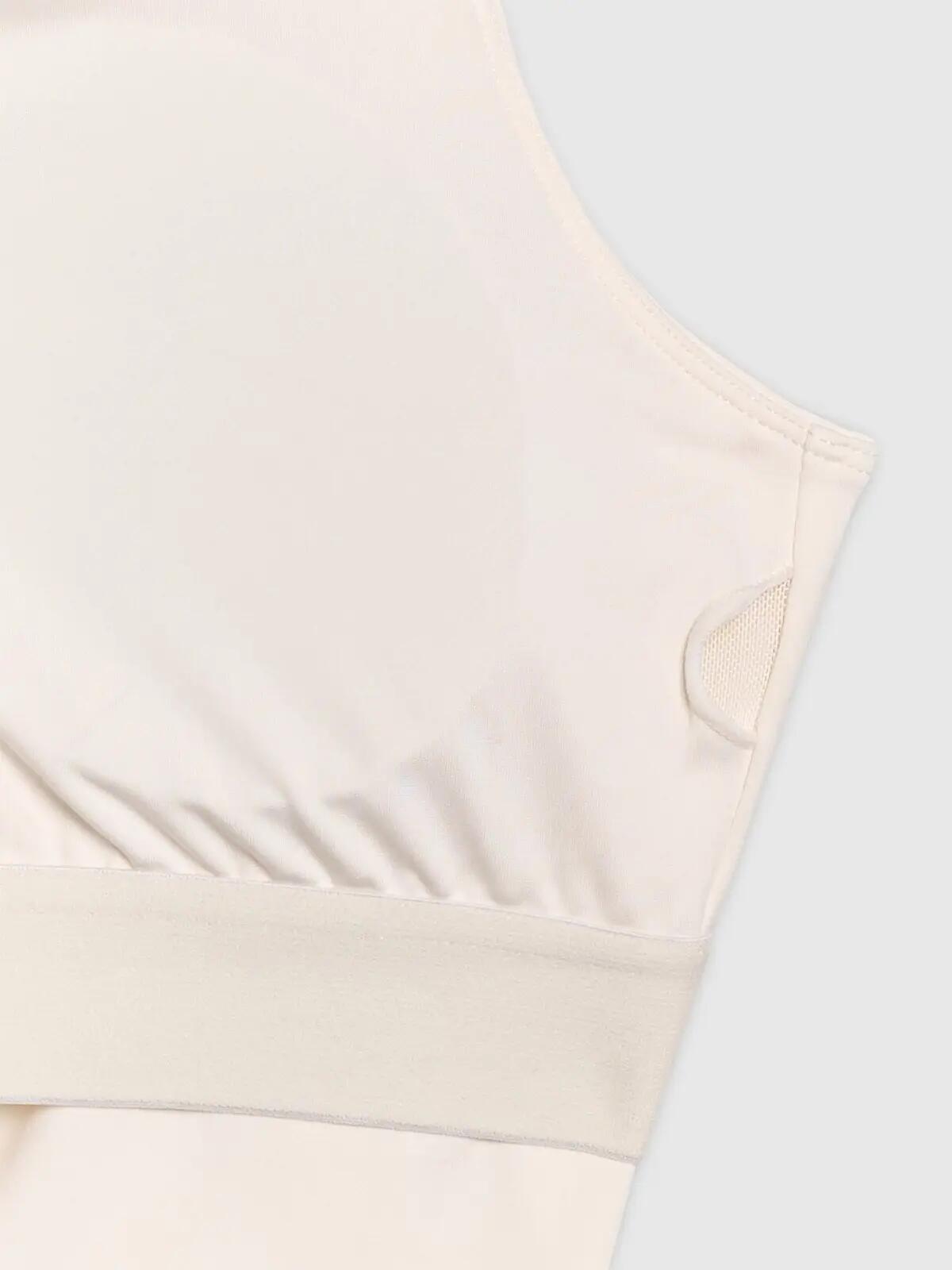 T-SHIRT DAMSKI 4F CROP TOP TRENINGOWY SZYBKOSCHNĄCY    BIAŁY 8/10