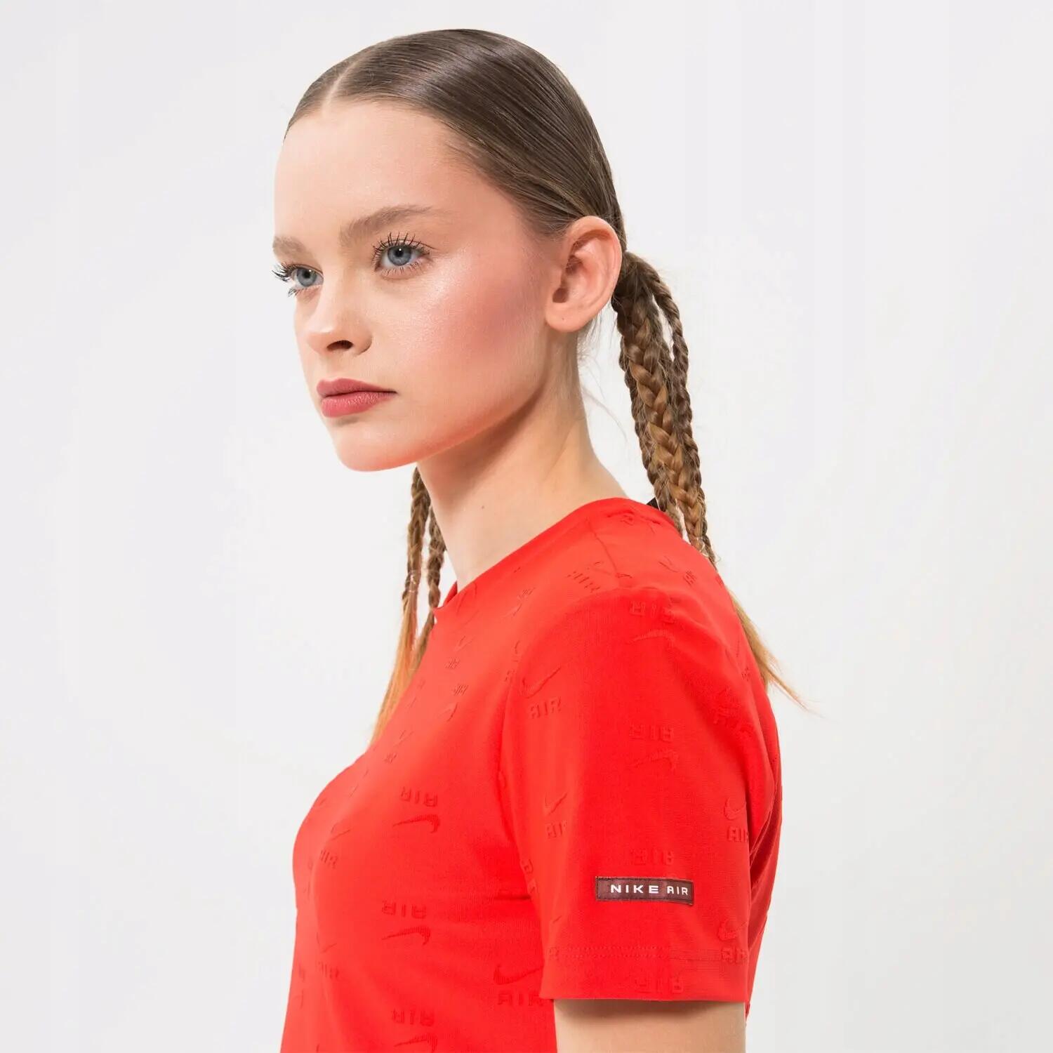 TOP DAMSKI T-SHIRT SPORTOWY NIKE     logo CZERWONY 4/5