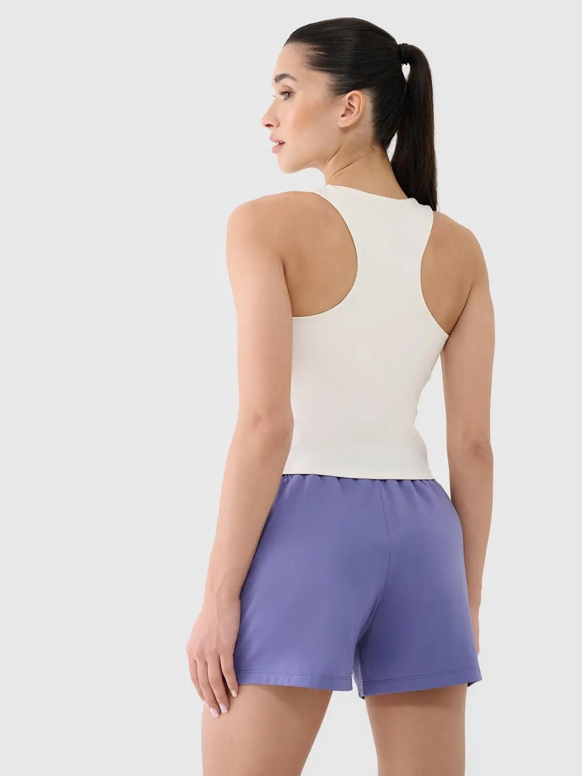 T-SHIRT DAMSKI 4F CROP TOP TRENINGOWY SZYBKOSCHNĄCY    BIAŁY 5/10