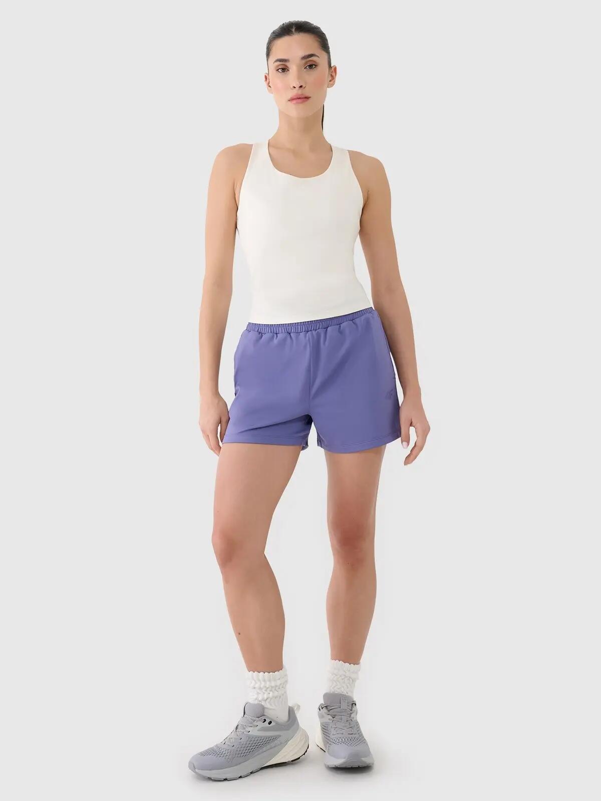 T-SHIRT DAMSKI 4F CROP TOP TRENINGOWY SZYBKOSCHNĄCY    BIAŁY 2/10