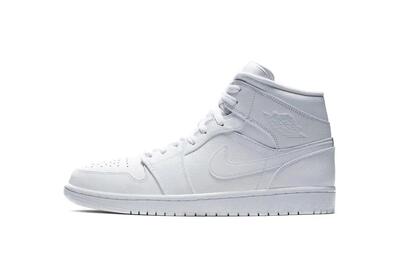 Heren - sneakers - schoenen - mid, triple white - air jordan 1 - wit