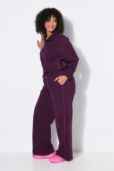 Femme Pantalon de jogging jambe droite avec double bande et taille élastique