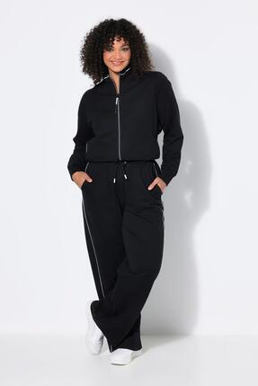 Femme Pantalon de jogging jambe droite avec double bande et taille élastique