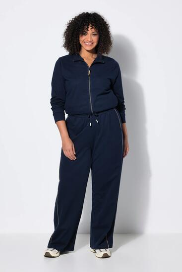 Femme Pantalon de jogging jambe droite avec double bande et taille élastique
