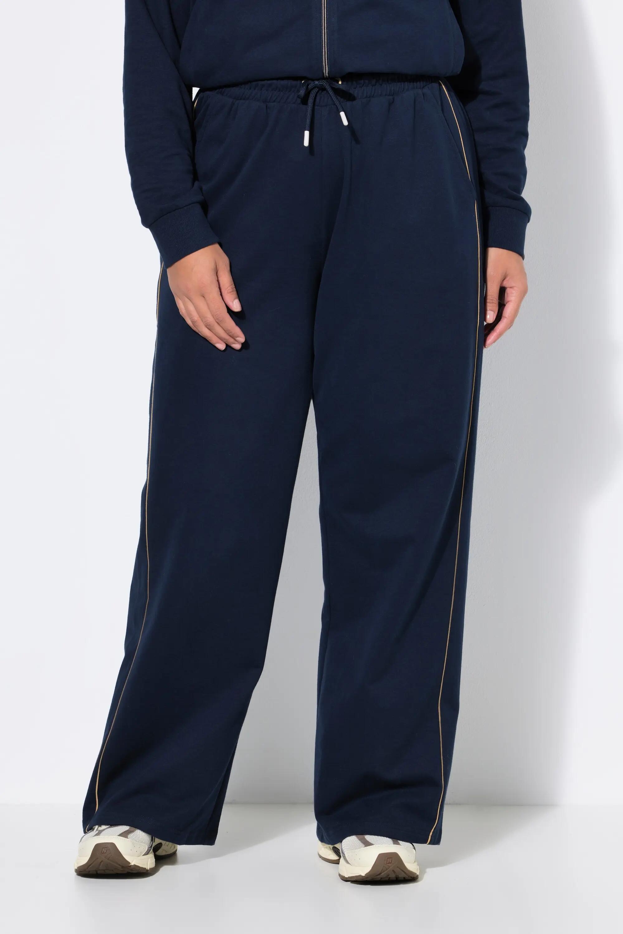 Femme Pantalon de jogging jambe droite avec double bande et taille élastique 5/6