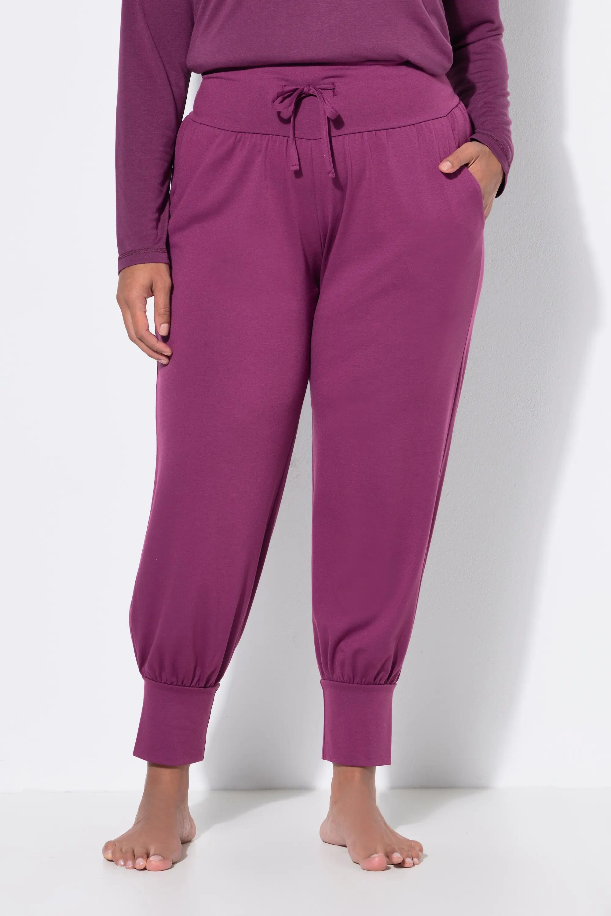 Dames Yogabroek wijde pijpen elastische tailleband koord 6/7