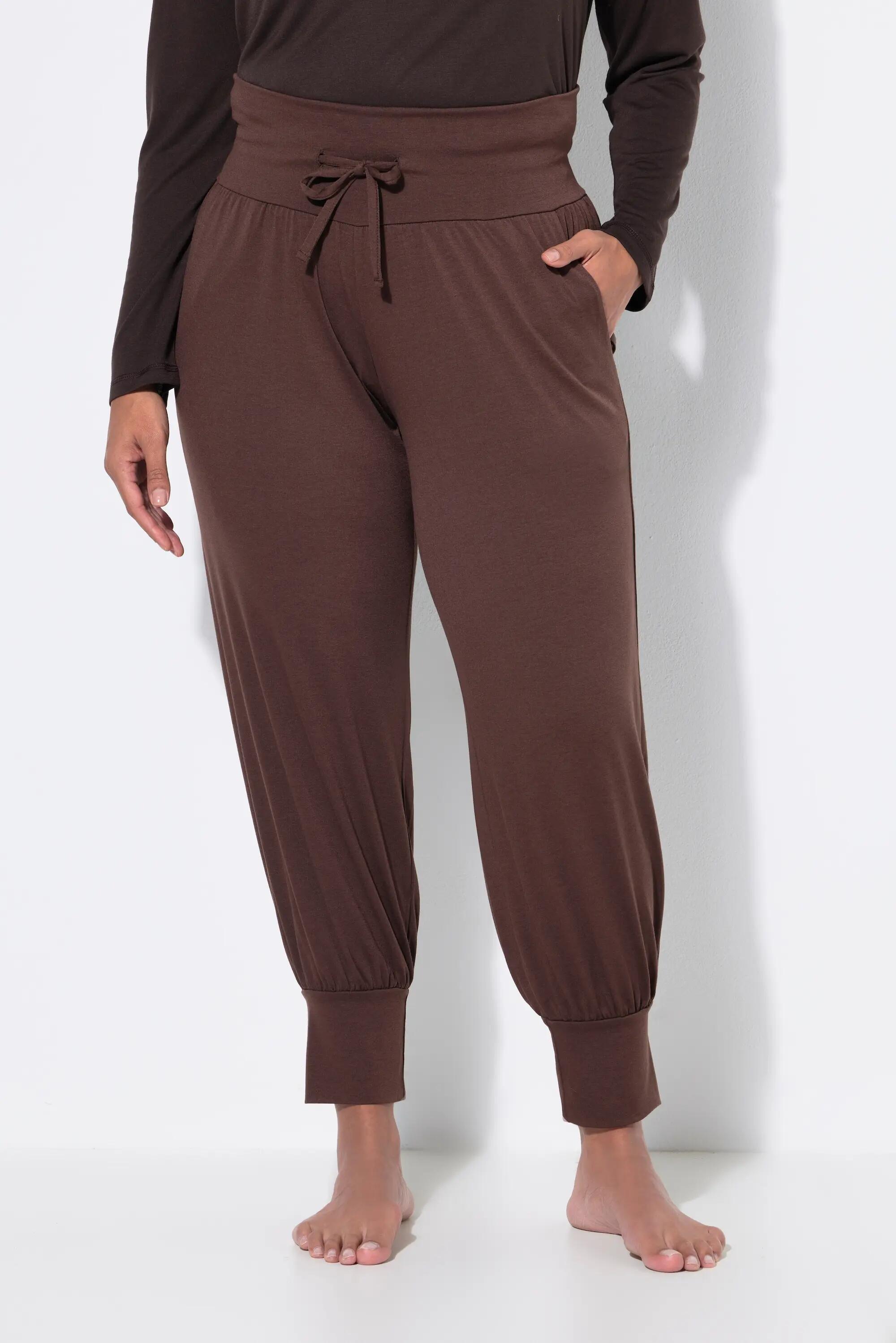 Dames Yogabroek wijde pijpen elastische tailleband koord 5/6
