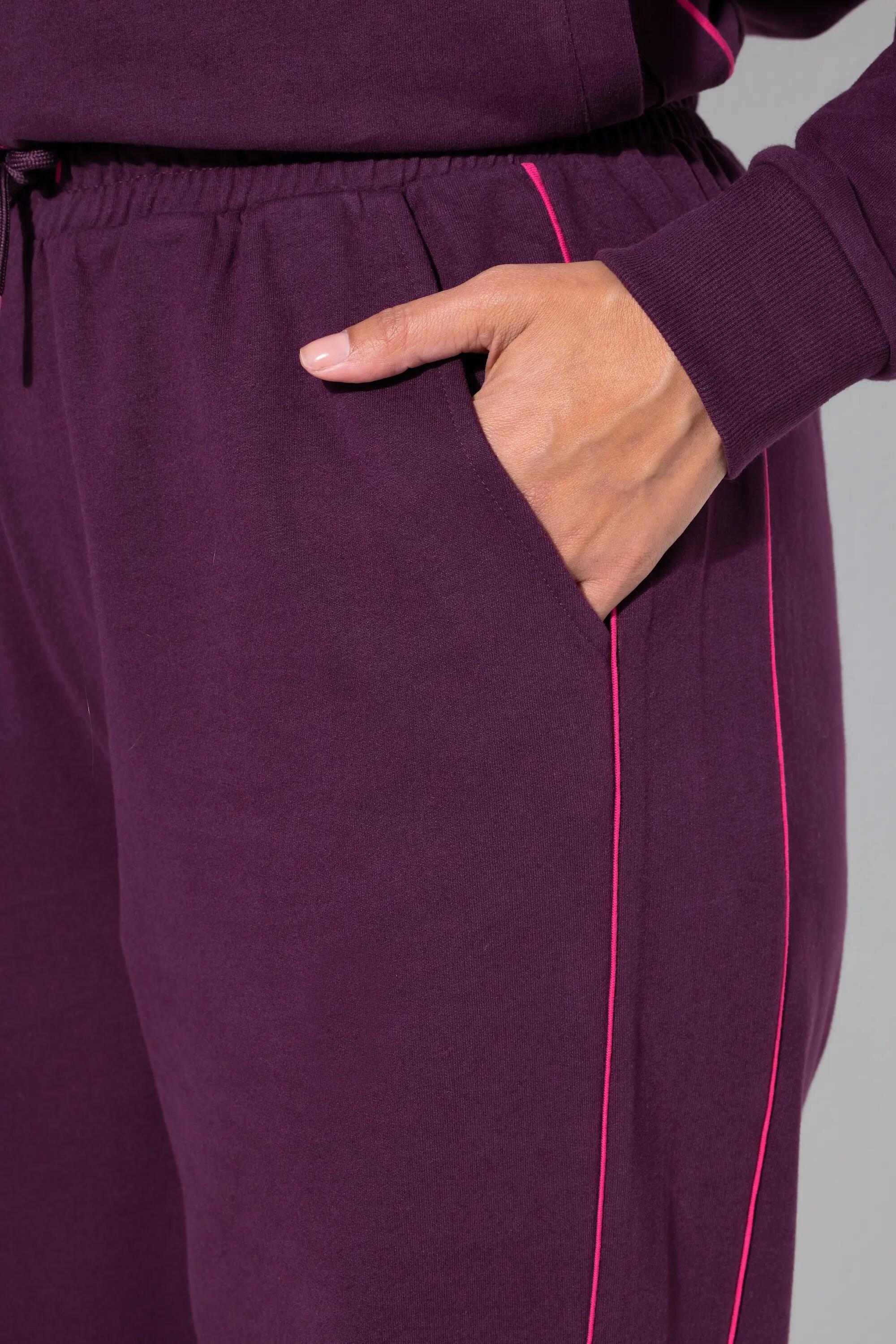 Damen Jogginghose Doppelstreifen gerades Bein Elastkbund 3/6