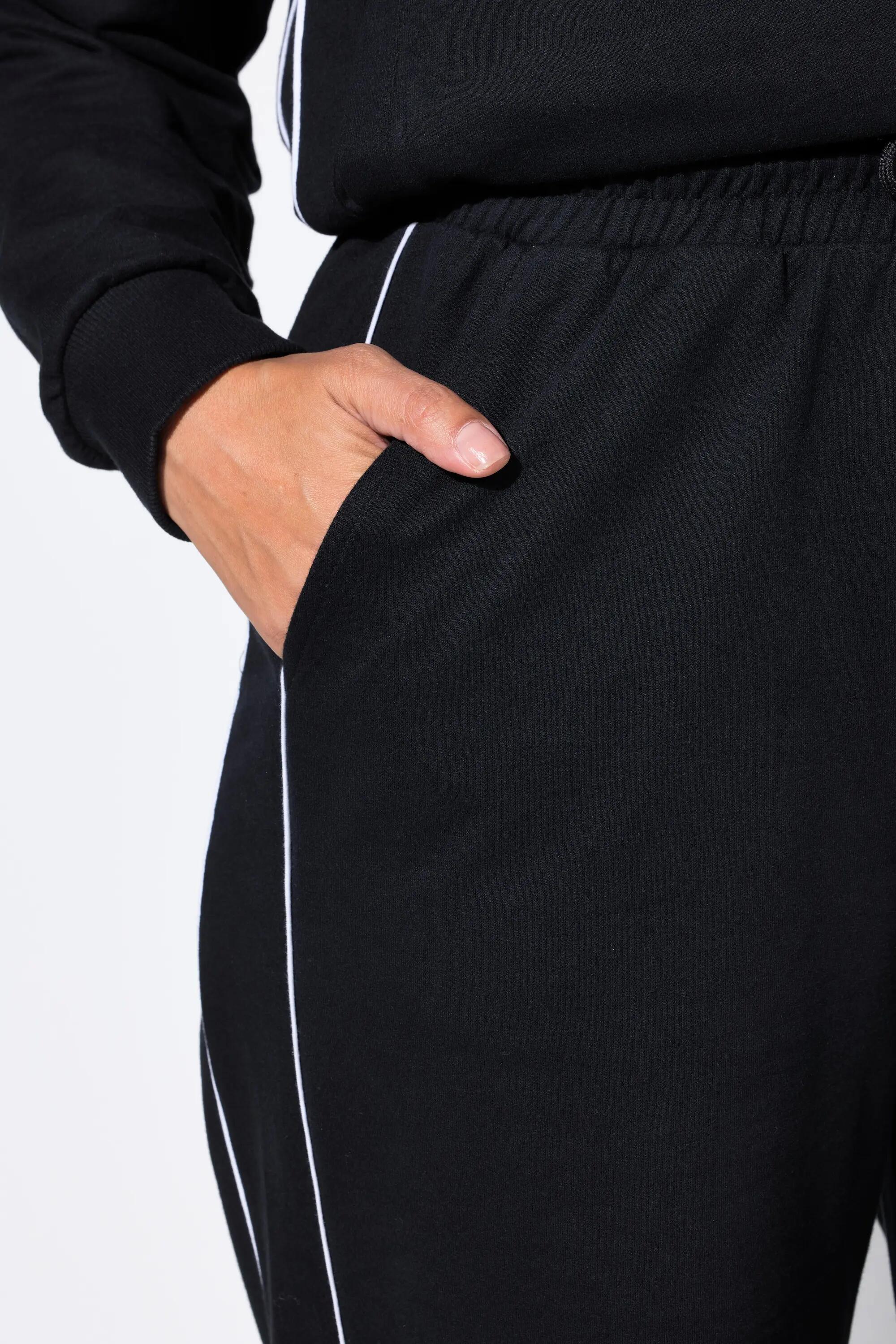 Damen Jogginghose Doppelstreifen gerades Bein Elastkbund 3/6