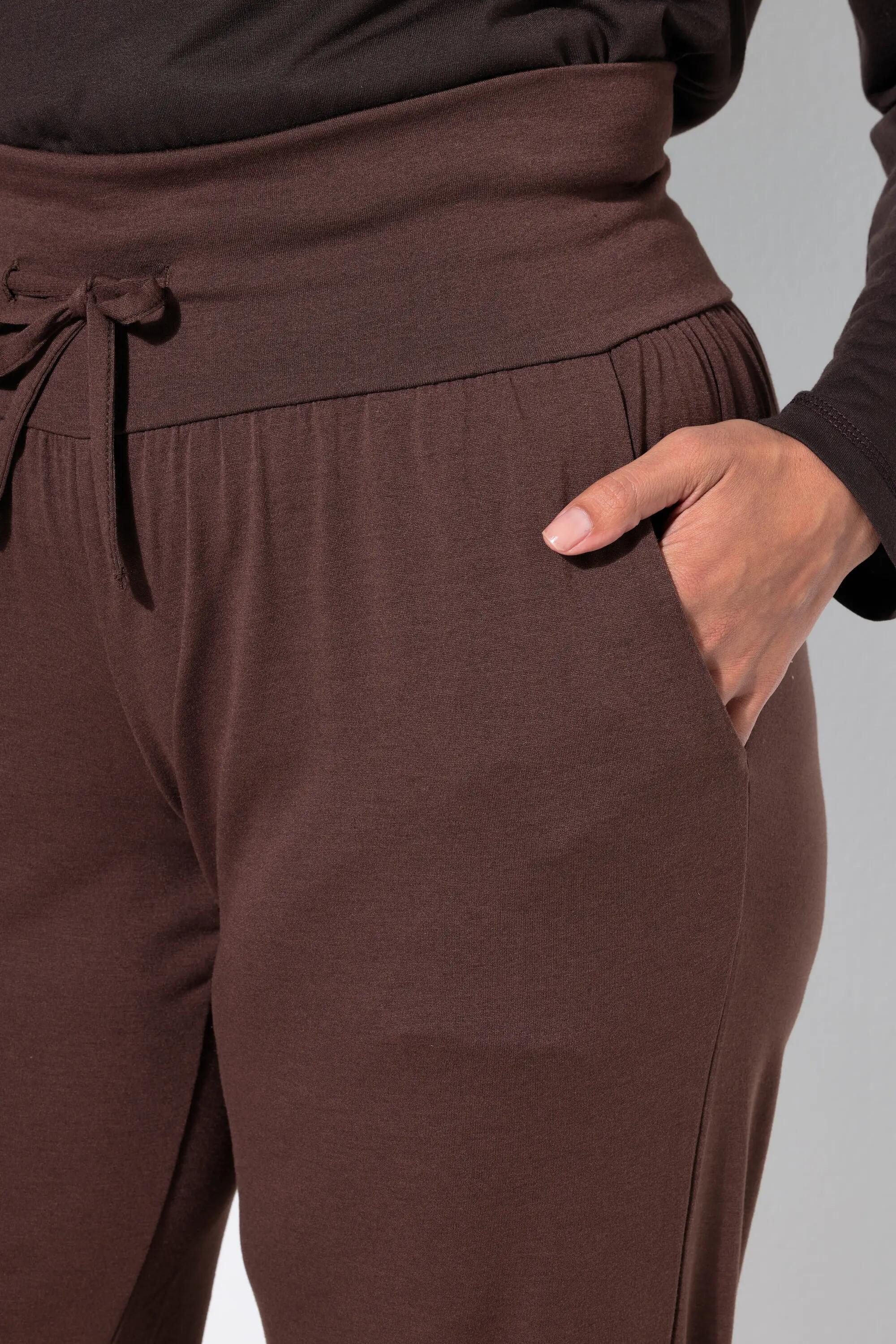 Dames Yogabroek wijde pijpen elastische tailleband koord 3/6