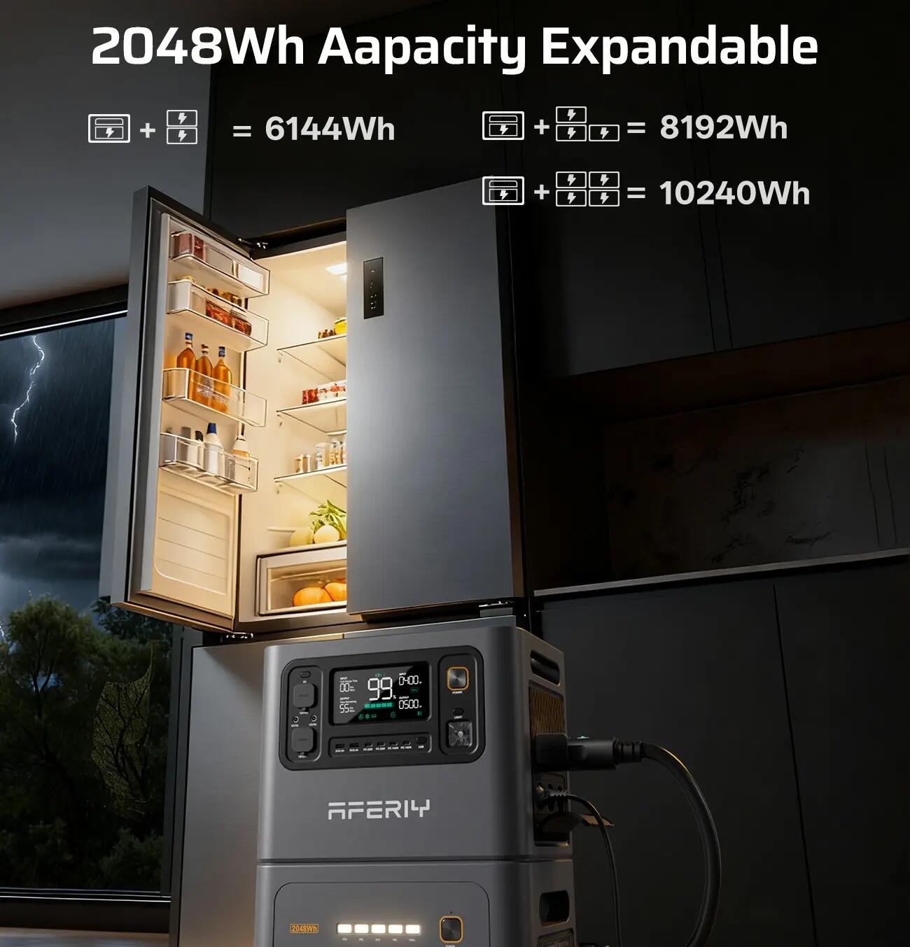 Station électrique portable AFERIY P300 3000W 2048Wh + Panneau Solaire 400W 6/13