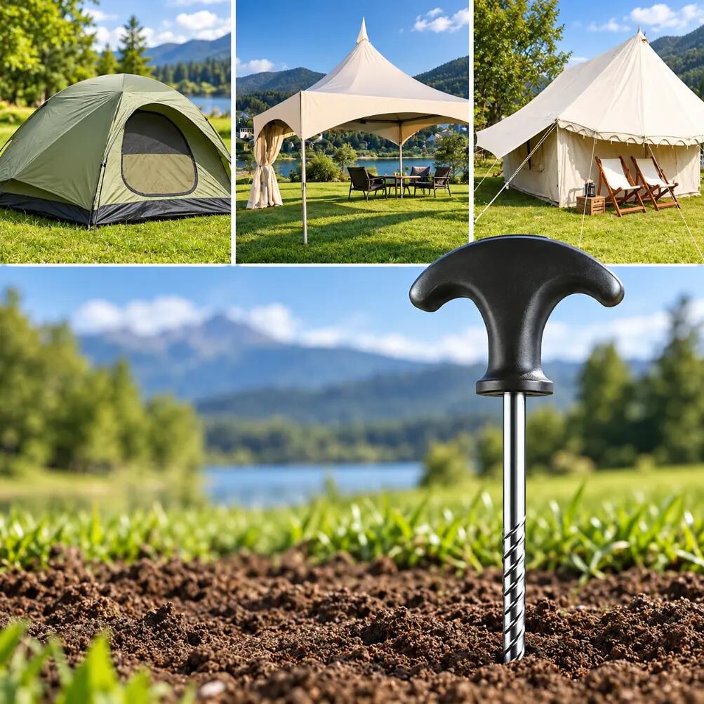 Schraub Heringe 21 cm 12 Pack Erdnägel Zeltheringe Pflog 6/6