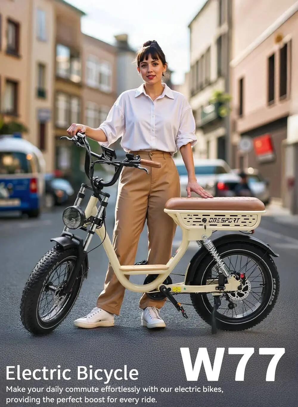 Bicicleta Elétrica Adulto ONESPORT W77｜Bateria 48V 18AH｜Pneu 20" 5/11
