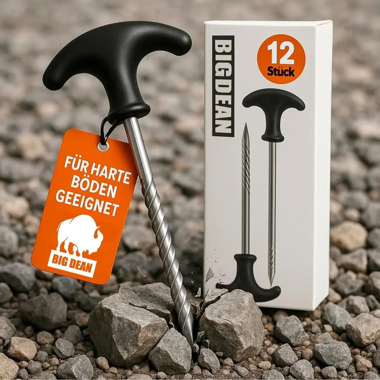 Schraub Heringe 21 cm 12 Pack Erdnägel Zeltheringe Pflog 4/6