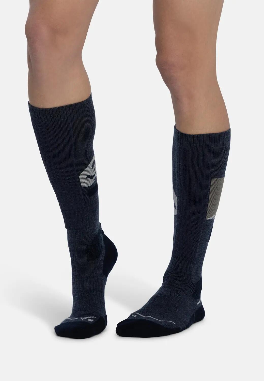 Calcetines HW lana merino extra largos Unisex Buff Azul oscuro S 5/5