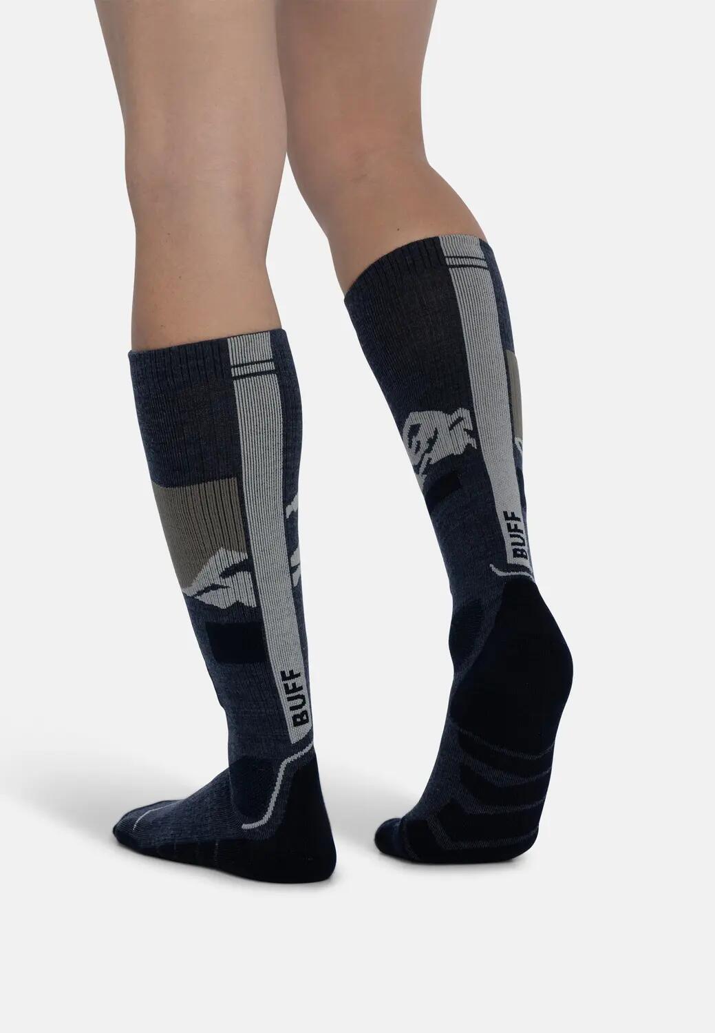 Calcetines HW lana merino extra largos Unisex Buff Azul oscuro S 4/5