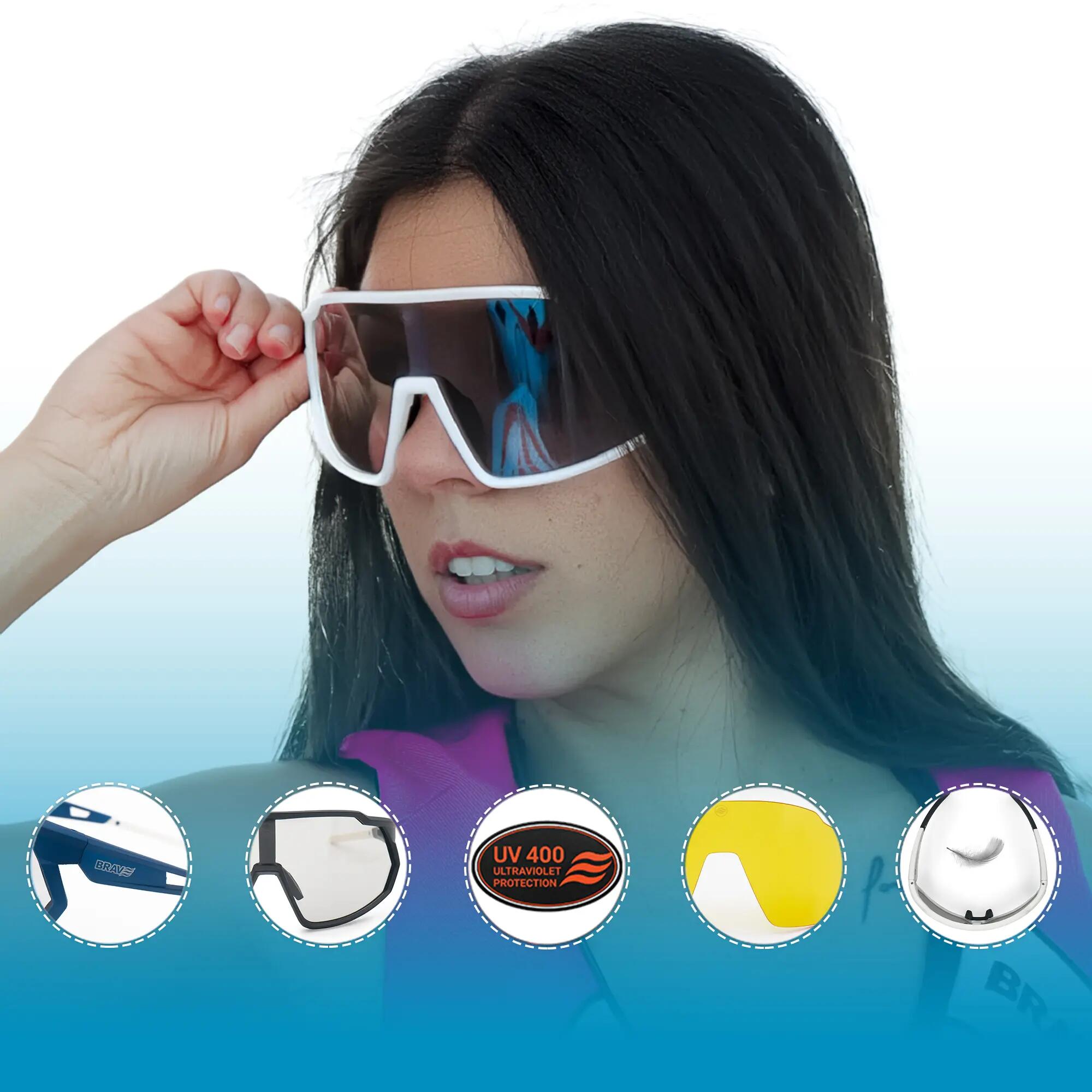 BRAVE PULSE Clear Move Sportbrille, photochrom, polarisiert, UV400 6/7