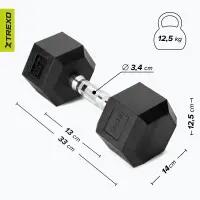 Haltere emborrachado XTREXO Hex 12,5 kg 7/7
