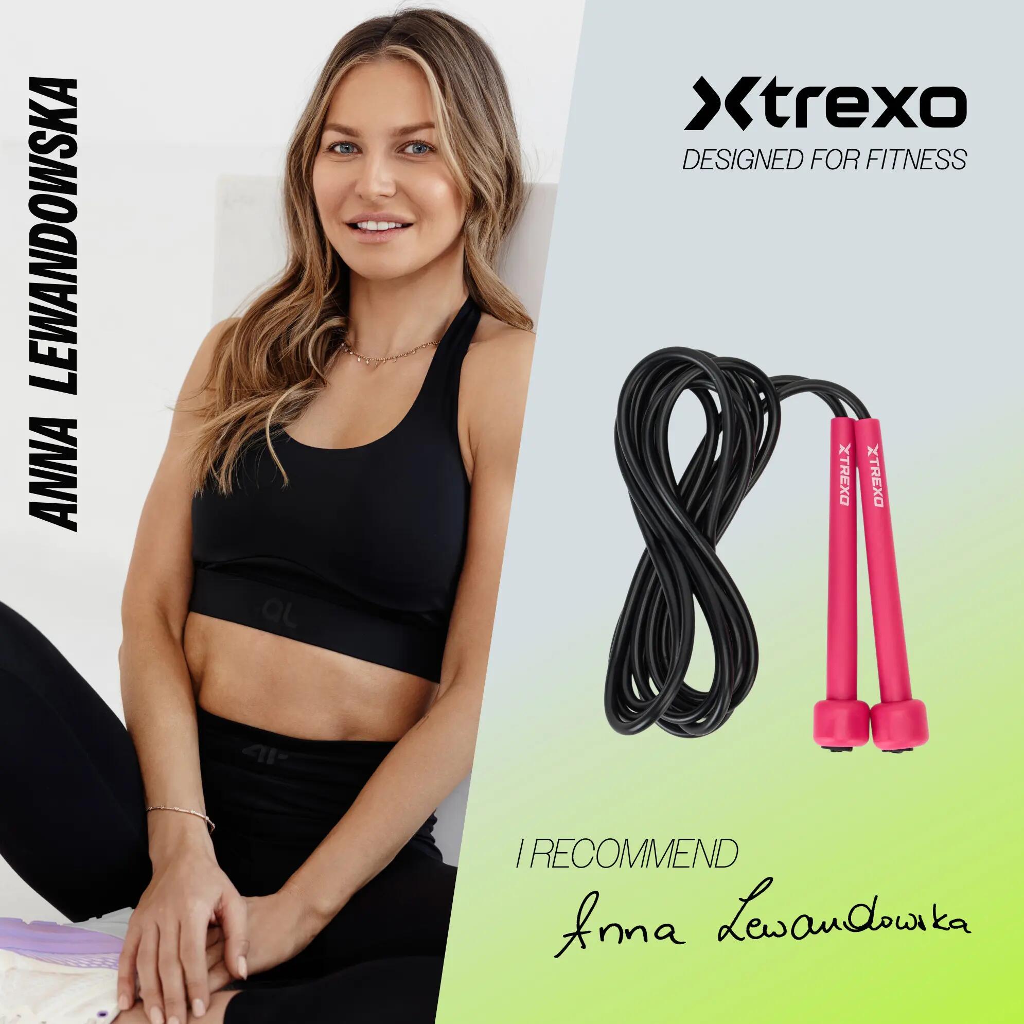 XTREXO Cuerda para saltar básica, rosa 2/6