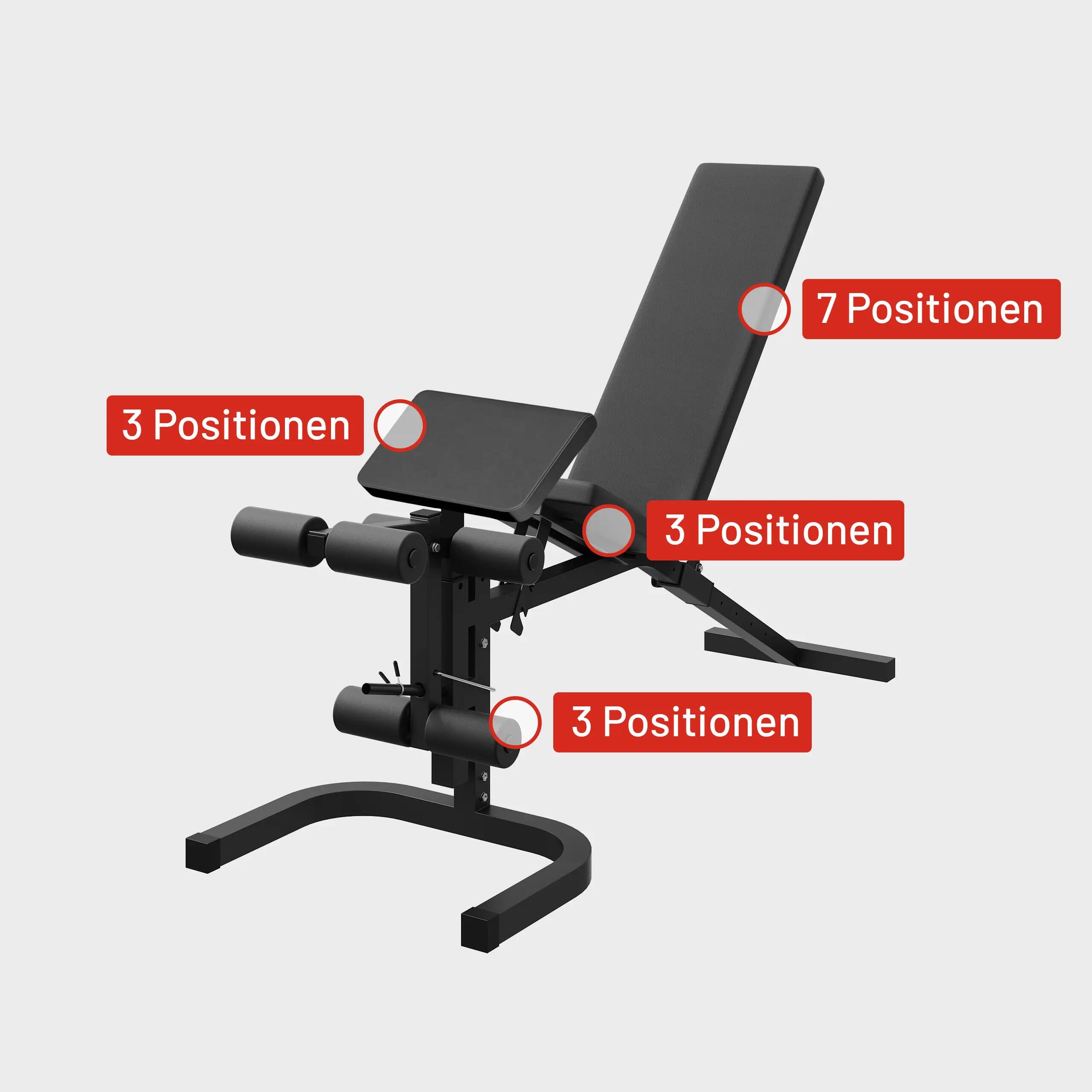 Home Gym Gorilla Sports avec banc réglable | Acier noir, 350 kg 7/11
