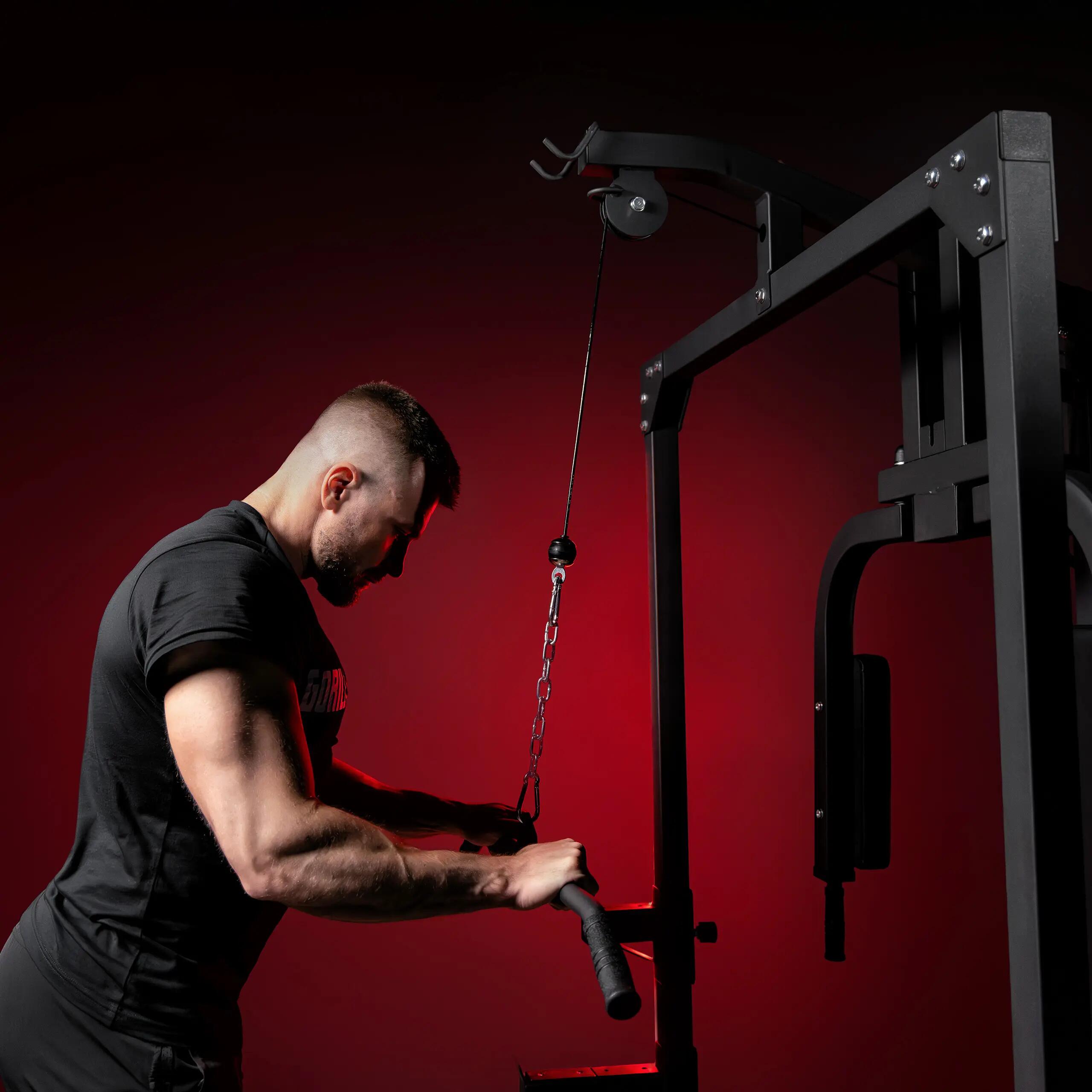 Home Gym Gorilla Sports avec banc réglable | Acier noir, 350 kg 6/11
