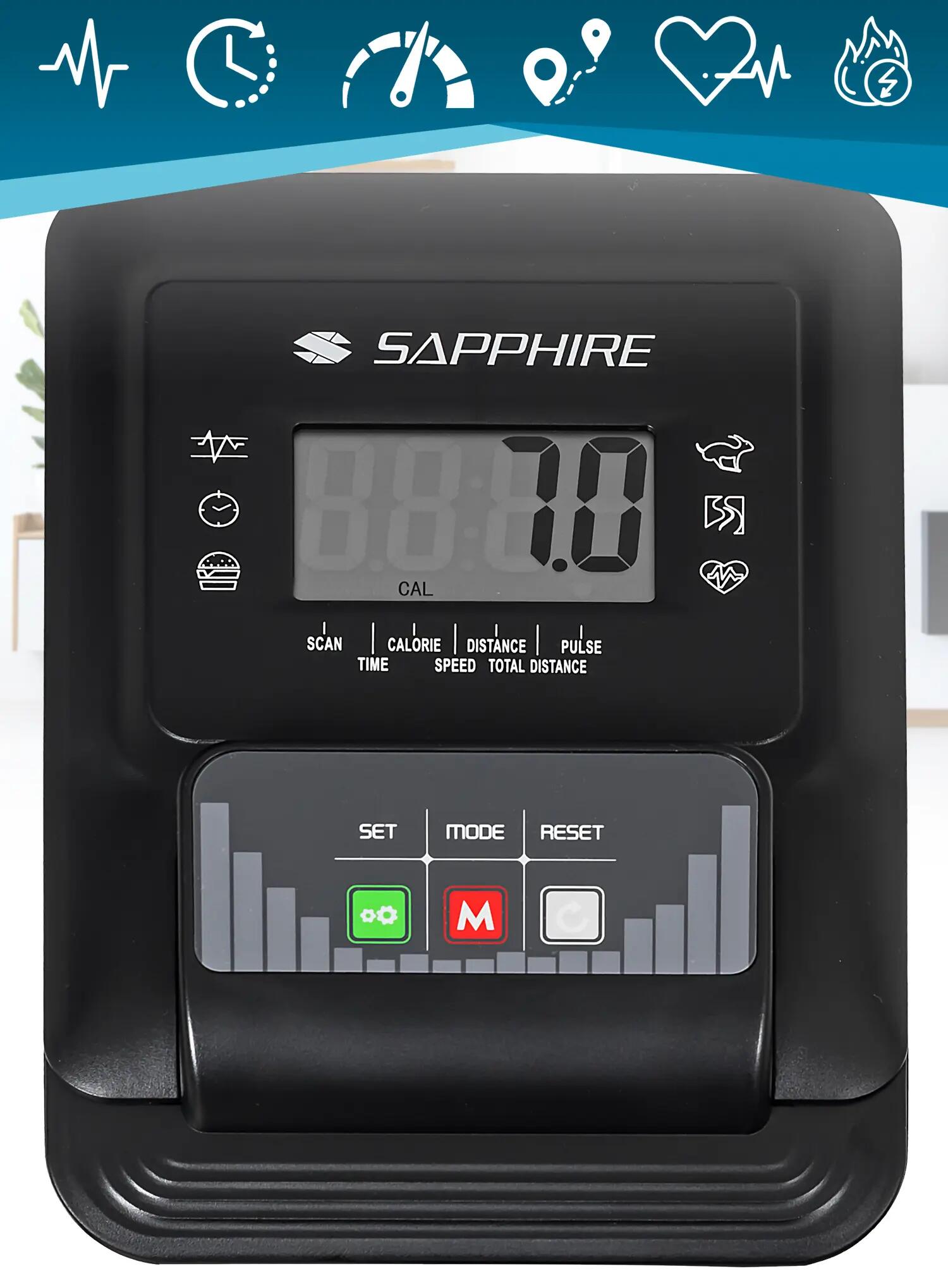 Rower stacjonarny magnetyczny Sapphire SG-850B Nivo koło 10kg app Zwift Kinomap 10/14