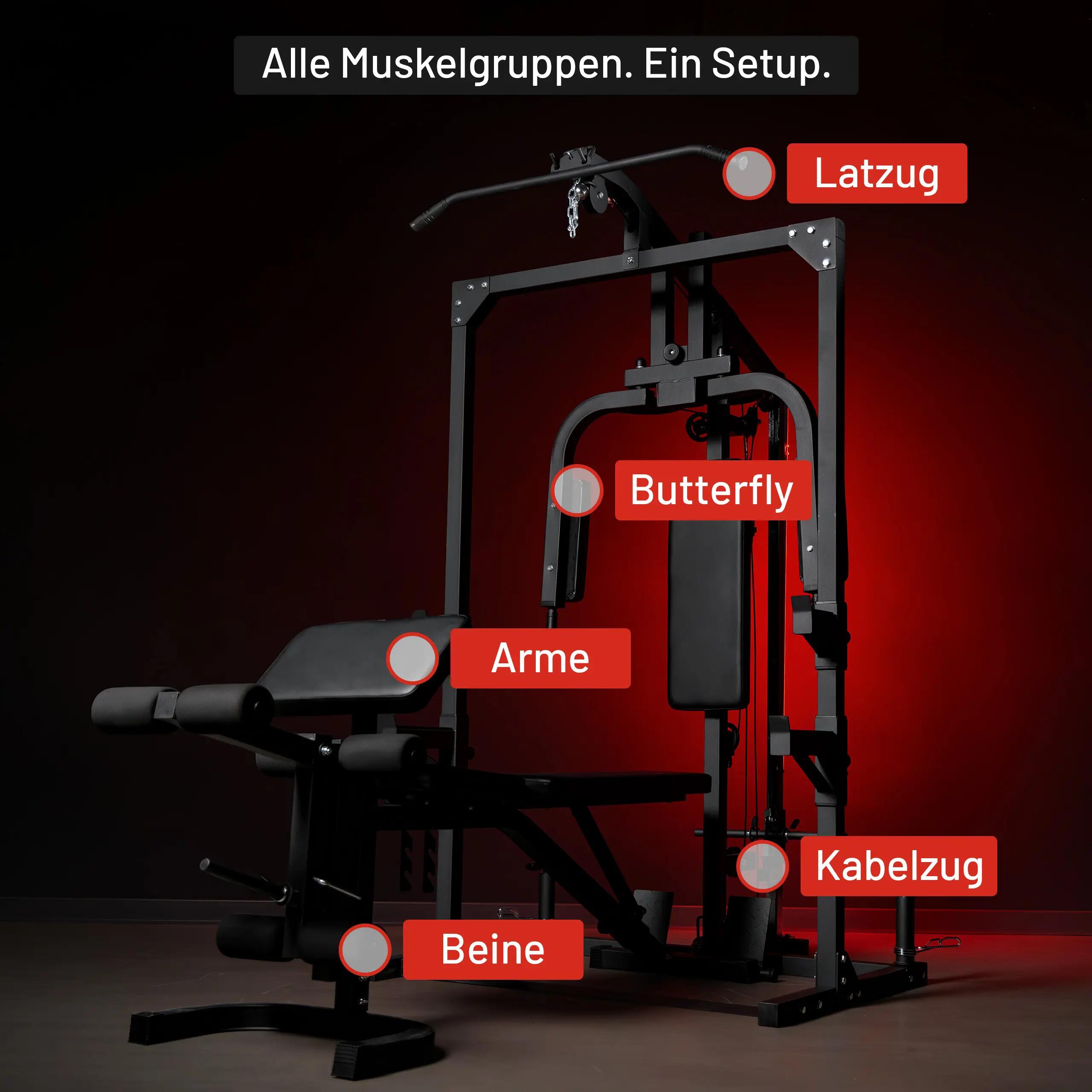 Home Gym Gorilla Sports avec banc réglable | Acier noir, 350 kg 4/11