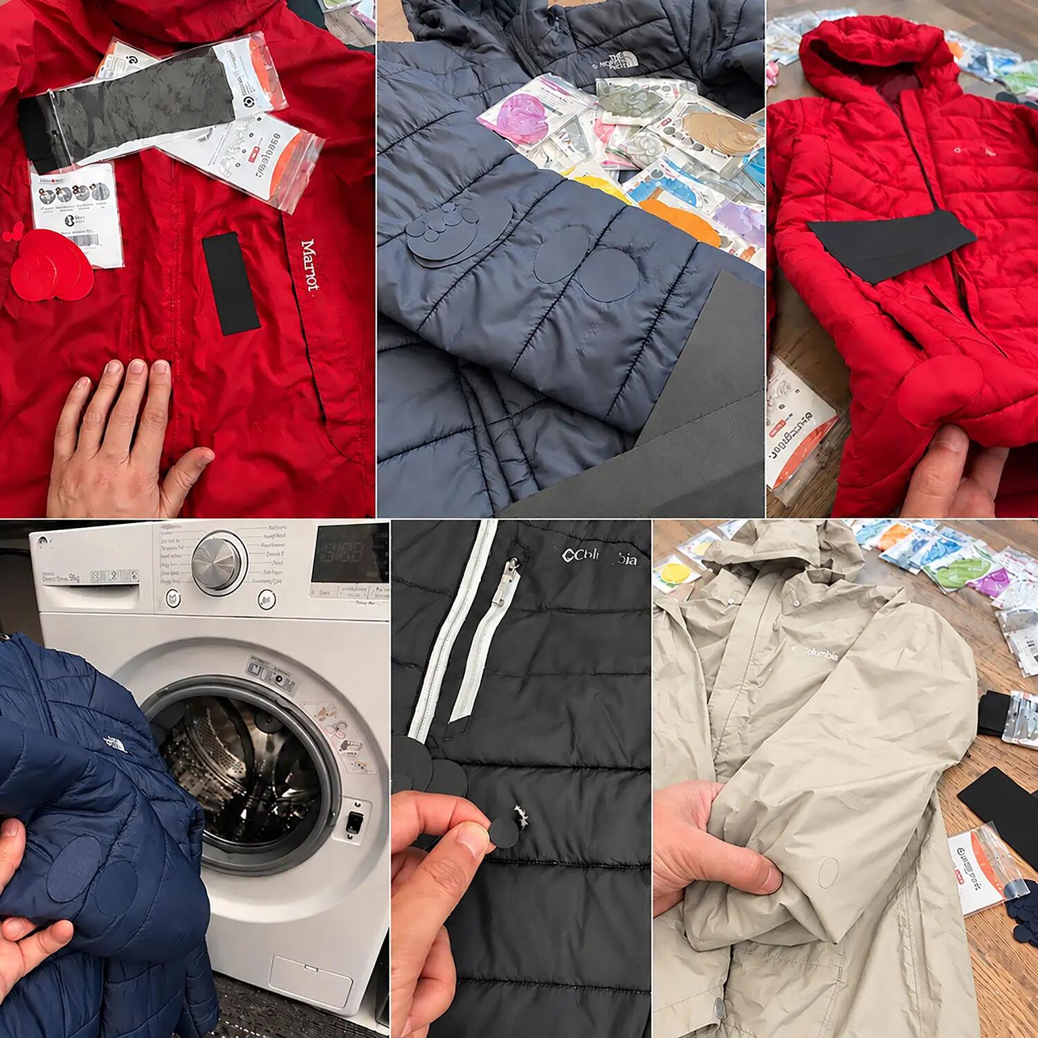 Patchs de réparation de doudoune, vêtement et tente, autocollants imperméables 5/7