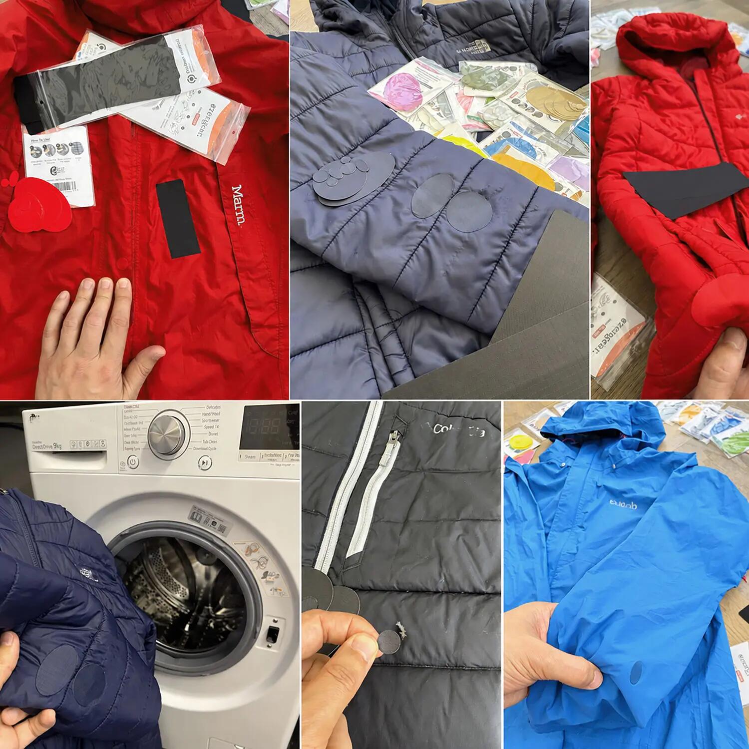 Parches autoadhesivos impermeables: plumas, tienda y saco de dormir, 11 uds. 3/5