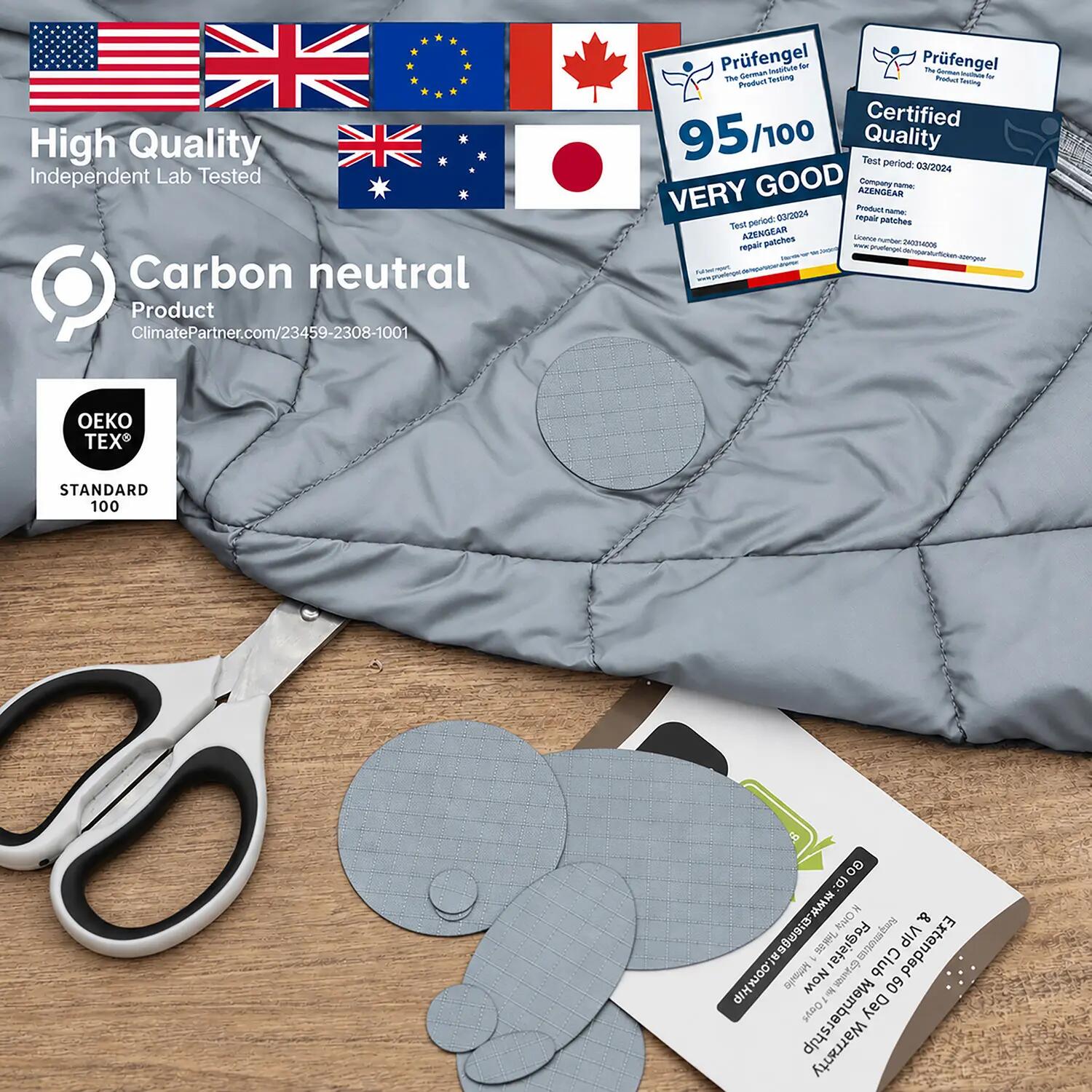 Reparatiepatch donsjas, zelfklevend, waterdicht, tent- en slaapzakreparatie 4/11