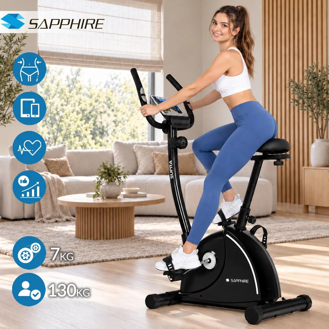 Rower stacjonarny magnetyczny Sapphire SG-280B Supra regulacja siodełka koło 7kg 3/10