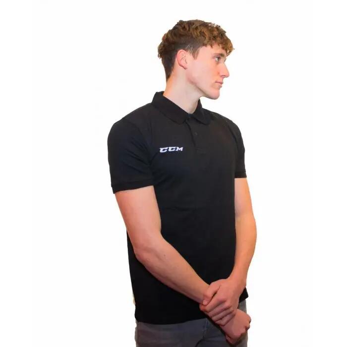 Fitted Polo - Korte mouw - IJshockey Casual - Volwassenen - Zwart 2/4