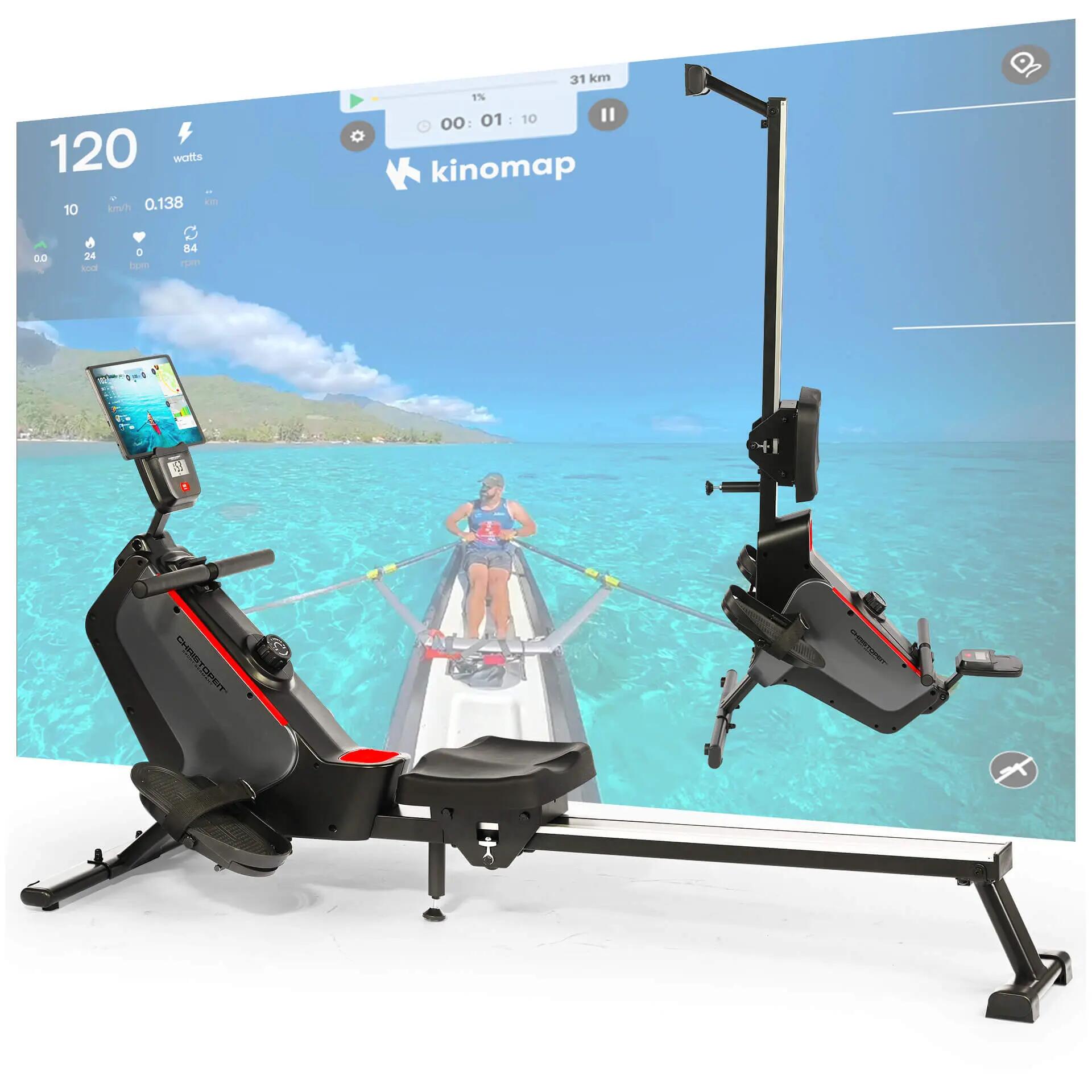 Rameur peu encombrant - Bluetooth - silencieux - rail en aluminium - RW 1000 8/8